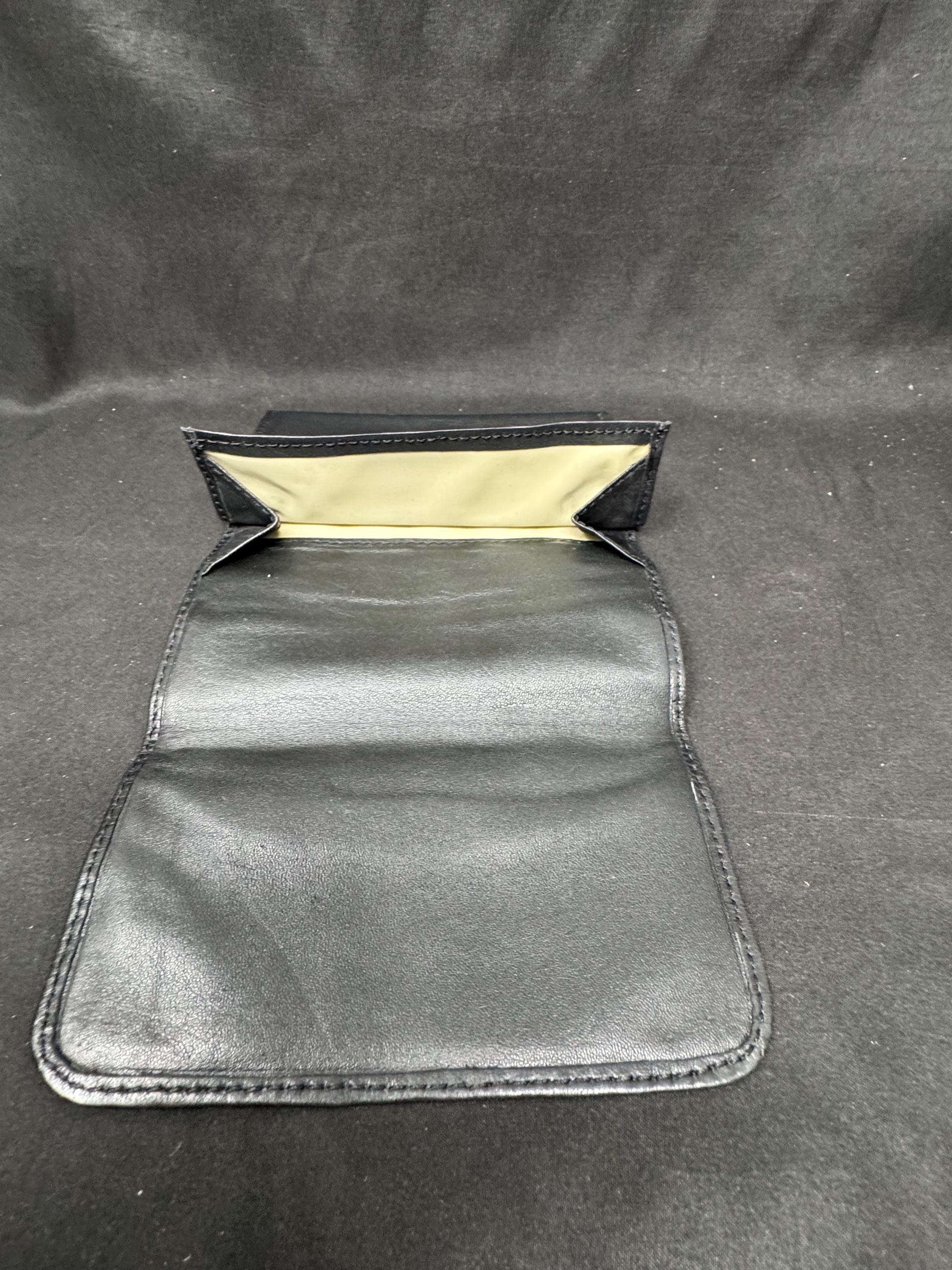 German Leather Tri-Fold Tobacco Pouch 2oz Tin Roll-Up Mid-Century – Estate Accessory 4