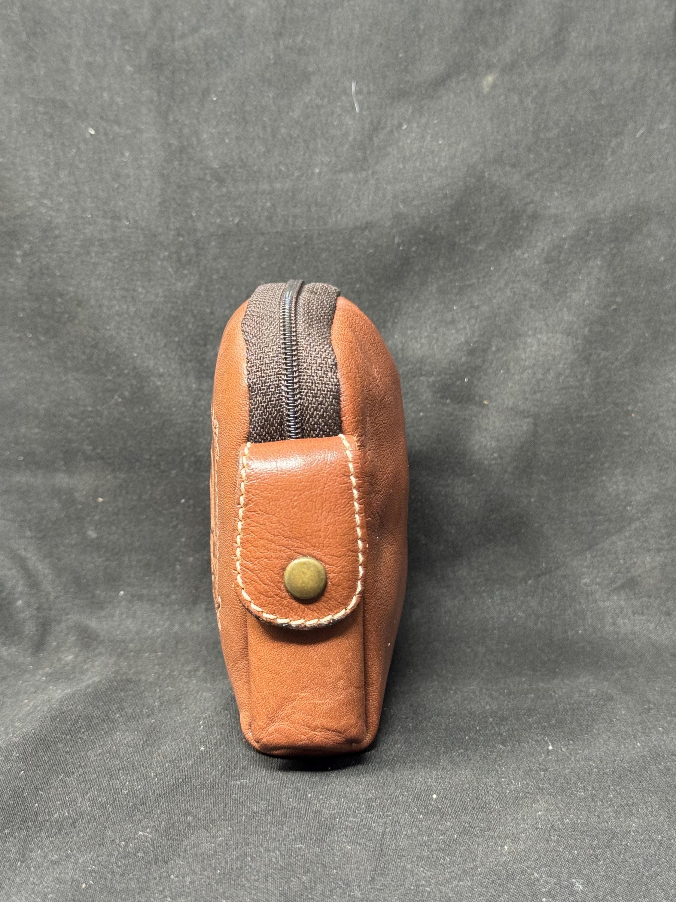 Vintage German Leather Cigarette & Lighter Case Set | NOS | Brass Star Detail 3