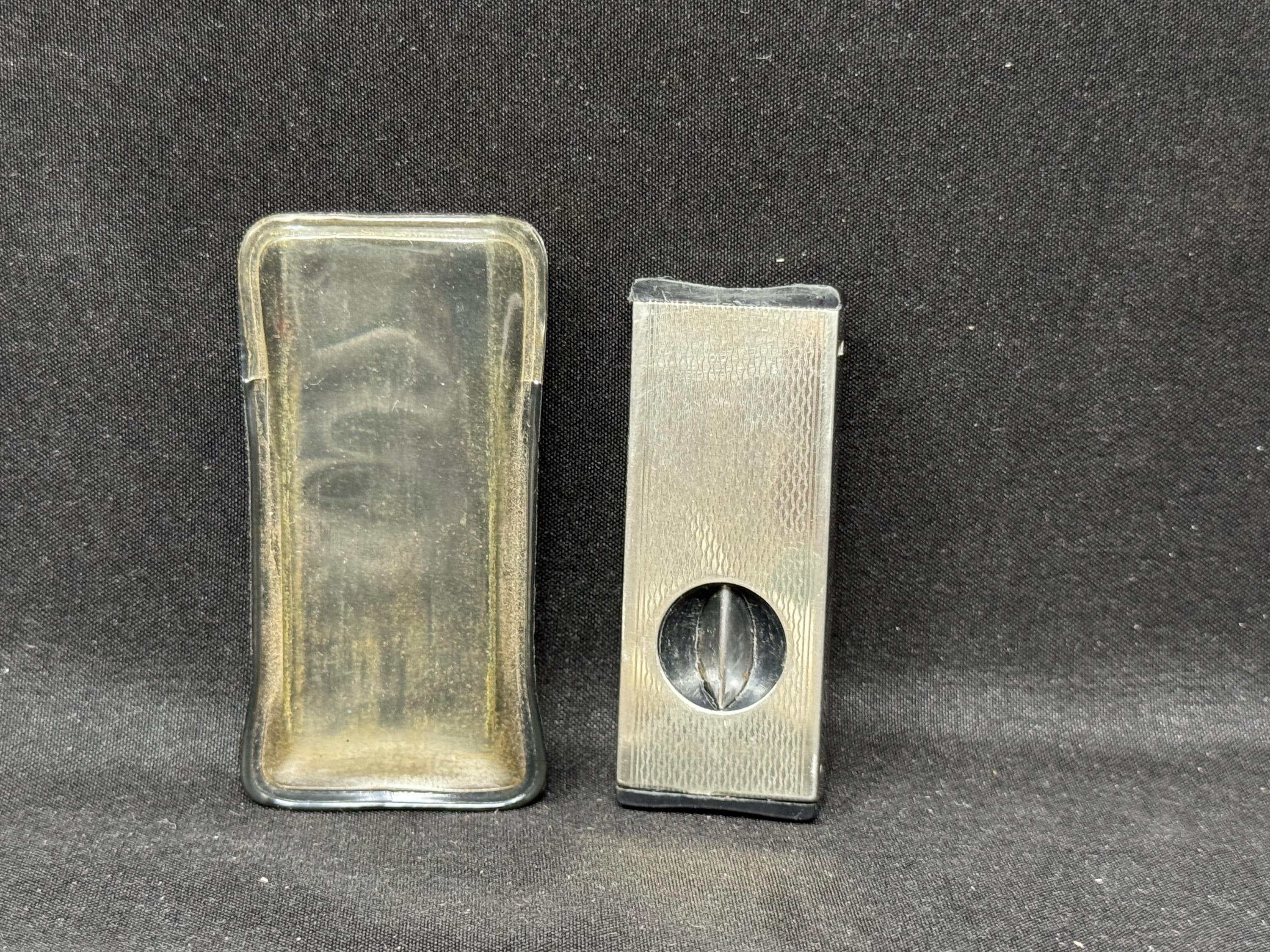 Solingen Rostfrei Art Deco V-Cut Cigar Cutter, Engine-Turned, 1950s-60s 4