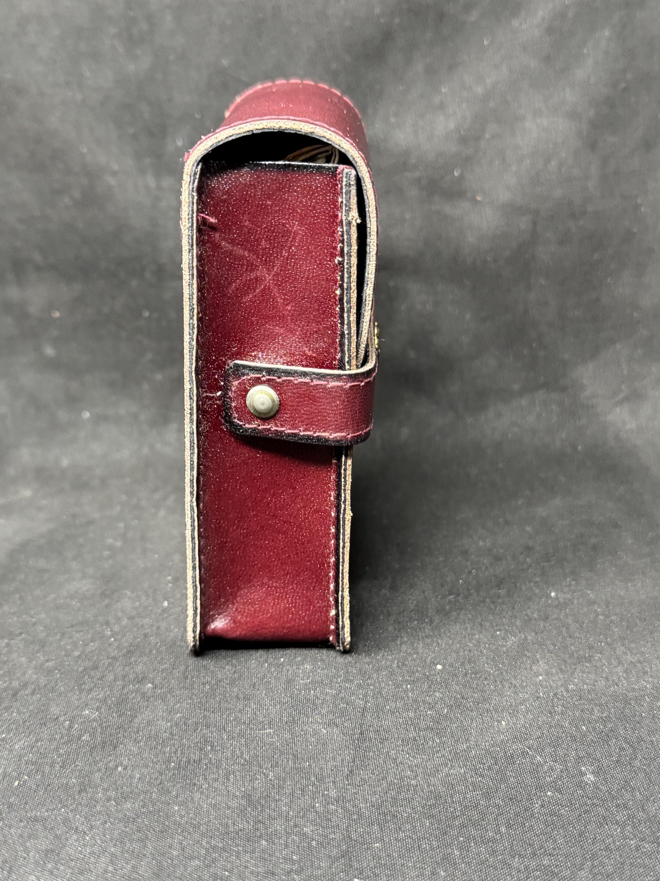 Vintage German Leather Cigarette Pack Holder - Natural Minimalist Design - NOS 6