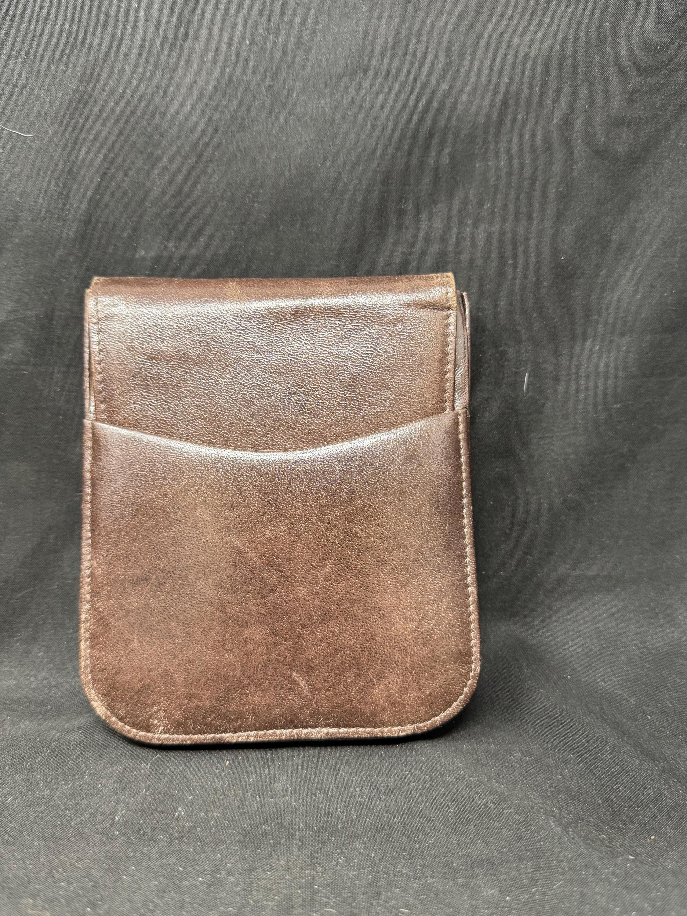 Genuine Leather 5-Cigar Case w/ External Lid & Accessory Pocket - Vintage Smoking Collectible 3
