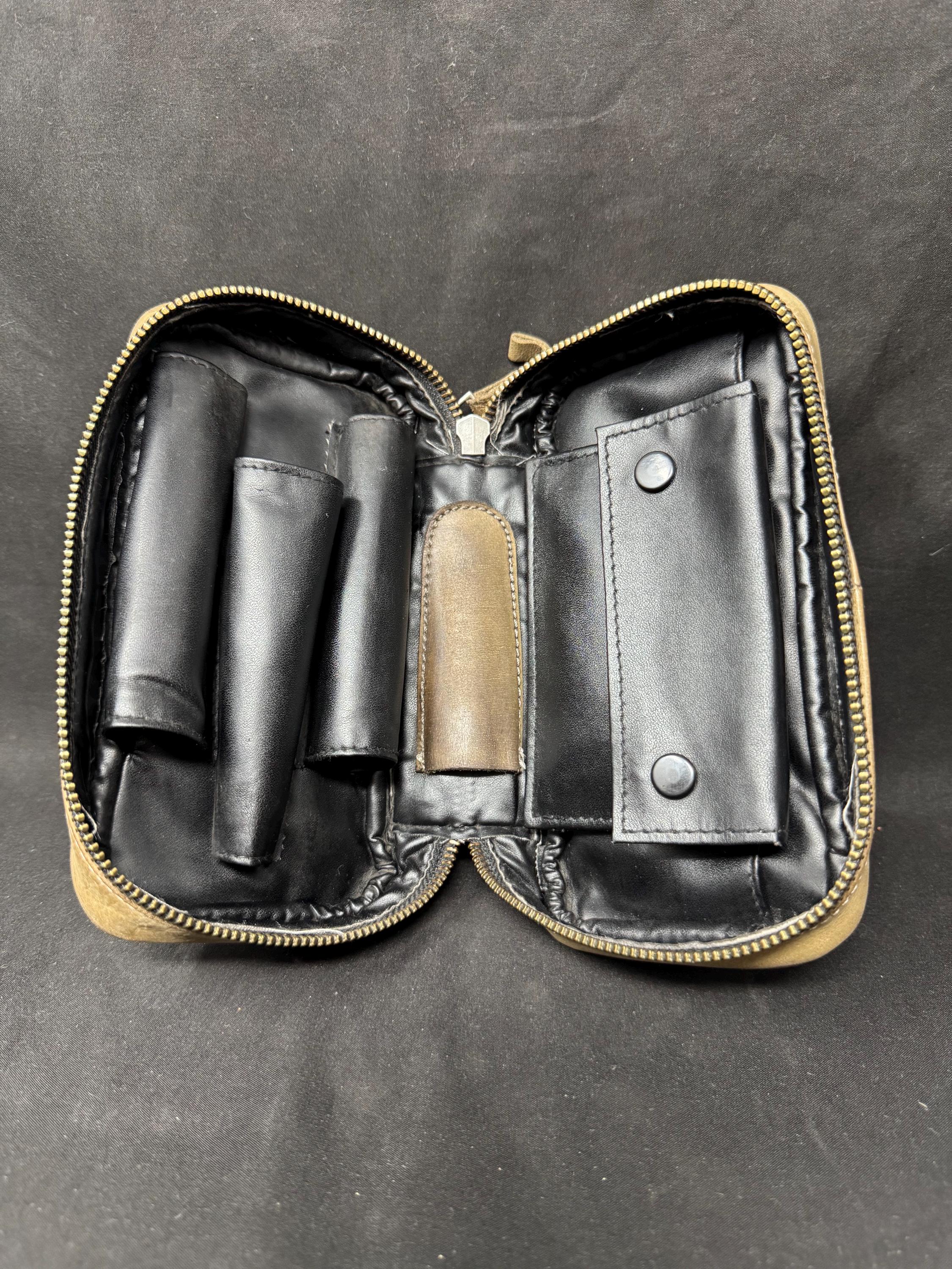 Vintage Leather Roll-Up Tobacco Pouch: 2 oz Capacity, Dual Pipe Storage 7