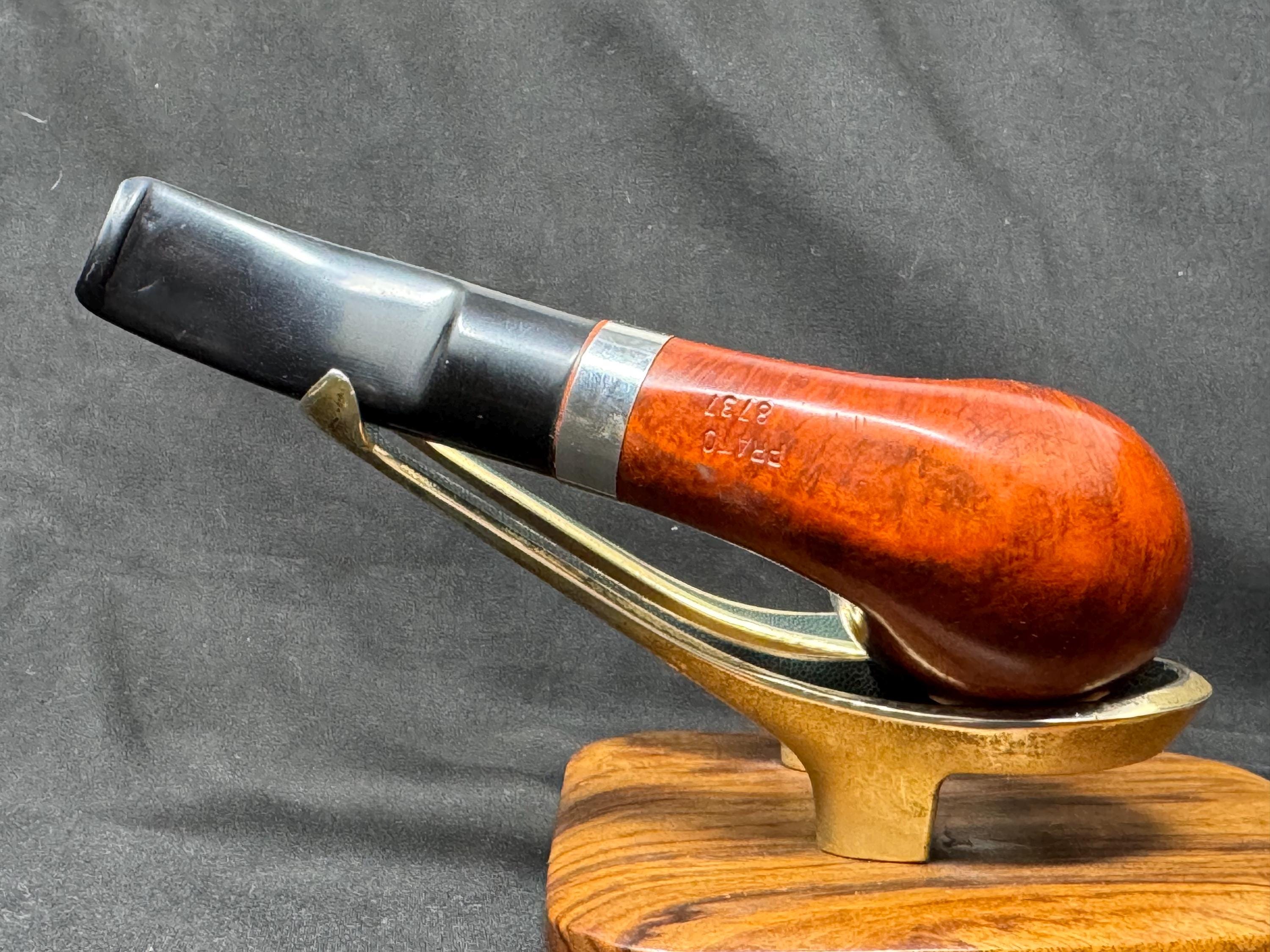 Lorenzo Prato 8737 Bent Billiard | Orange Smooth 9mm Filter Fishtail Metal Stem 4