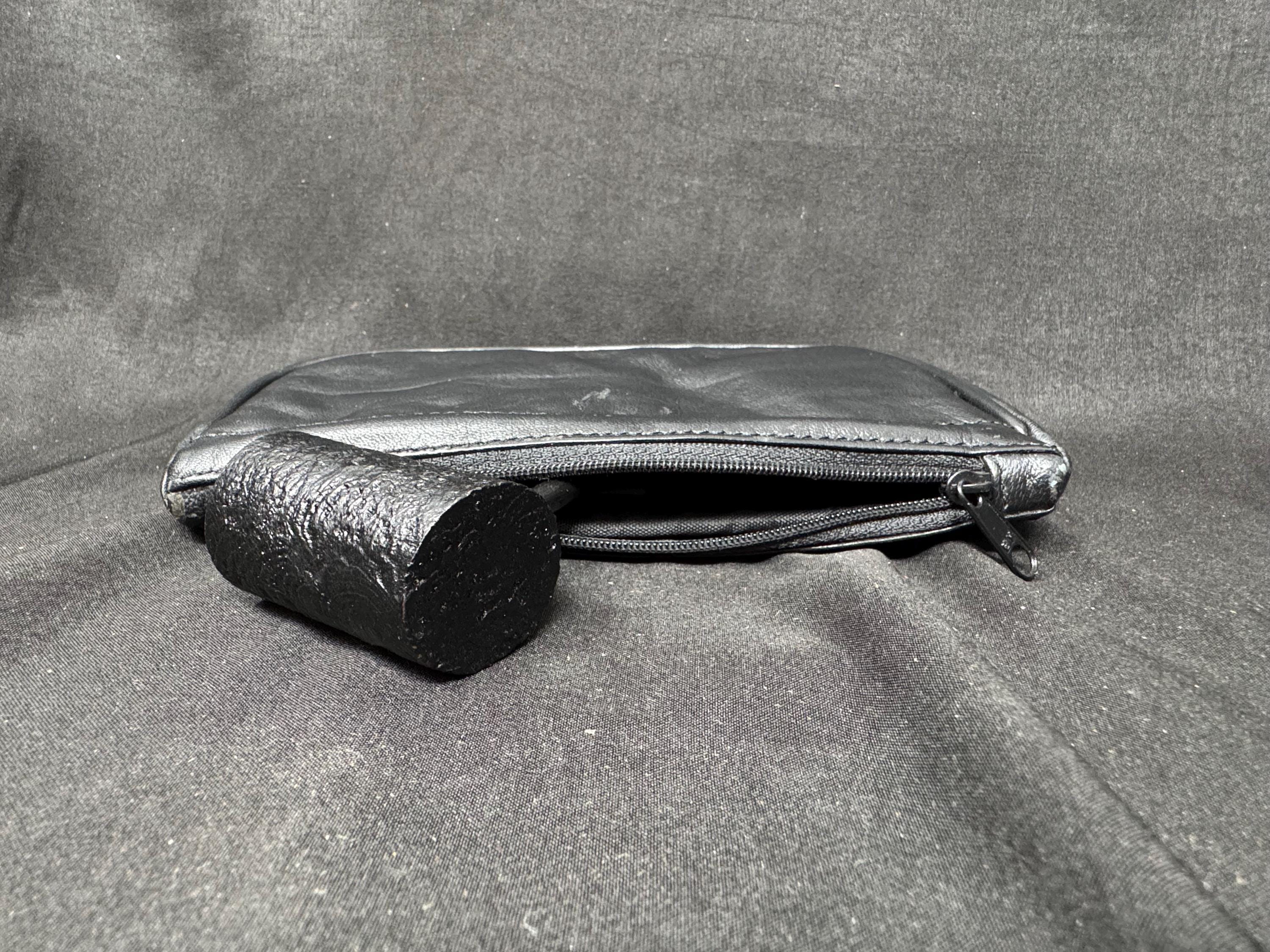 Vintage German Leather Minimalist Pouch - Slim Zippered Tobacco & EDC Case, Coffee 4