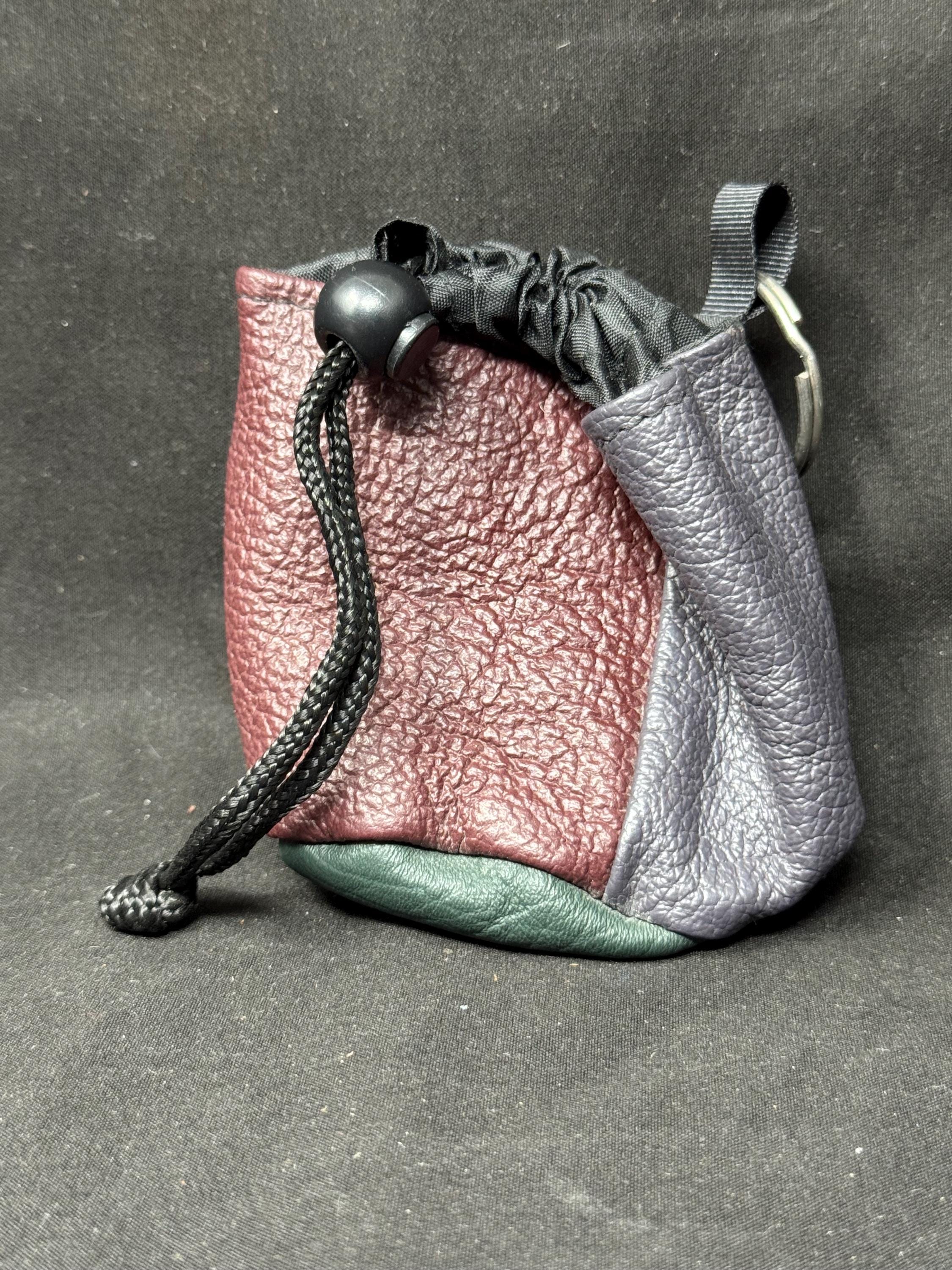 Antique-Style Multi-Color Leather Tobacco Pouch, Compact Travel Format c. 1920s-1950s