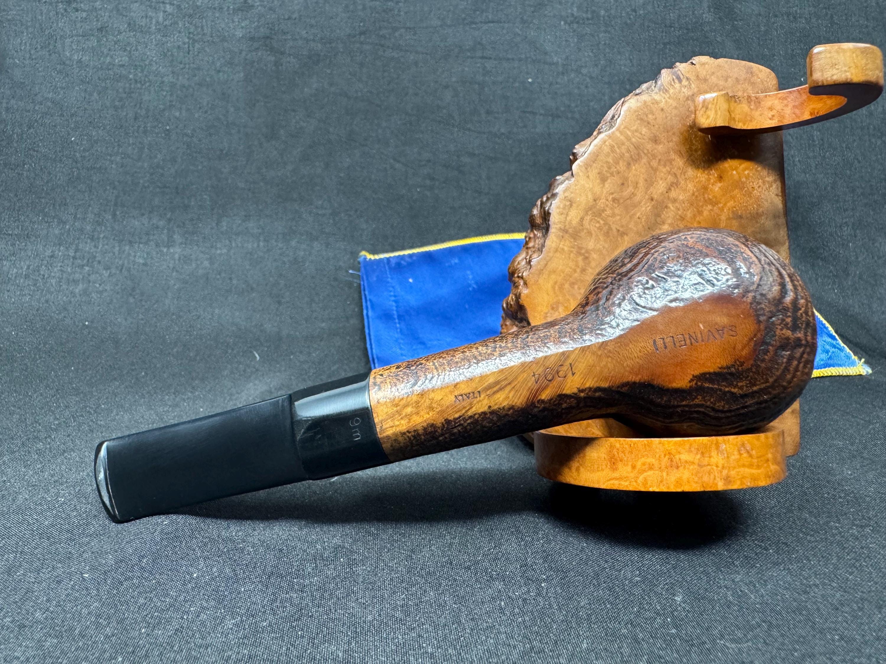Savinelli Collection 1994 Sandblasted Billiard | Limited Annual Edition | Brass Placard | Italian Masterpiece for Collectors.SKU-246 4