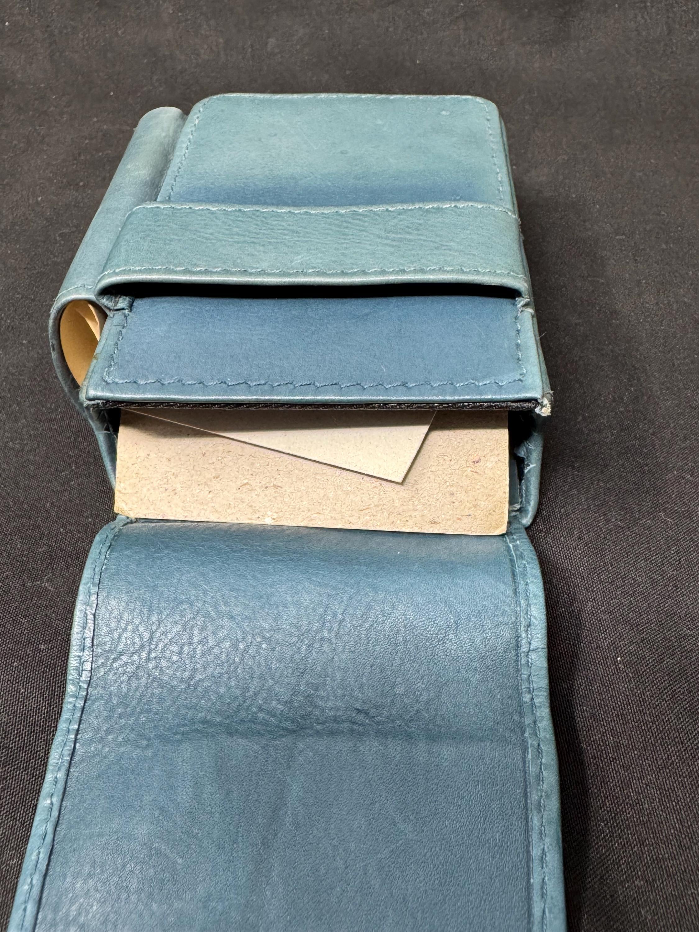 Vintage German Leather Cigarette & Lighter Set, Brass Star Detail, NOS 7