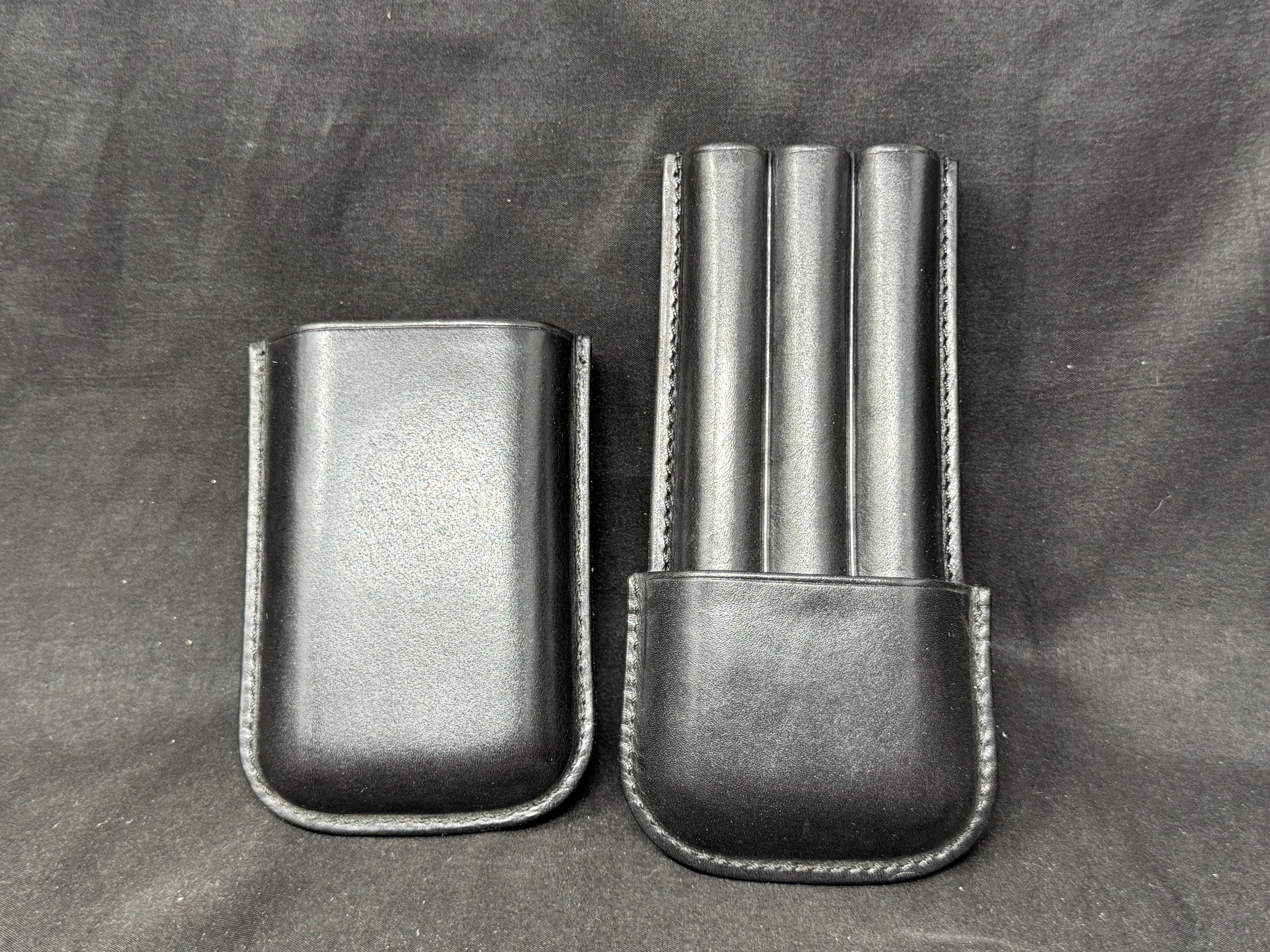 Unmarked German Hard Leather Cigar Holder / Hof-Lieferant Quality . 7” x 2.5“x 1”.SKU-148 2