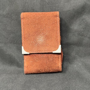 Vintage German Leather Cigarette & Lighter Set | Compact 4” Case .4.5”x3”x1”.SKU-069
