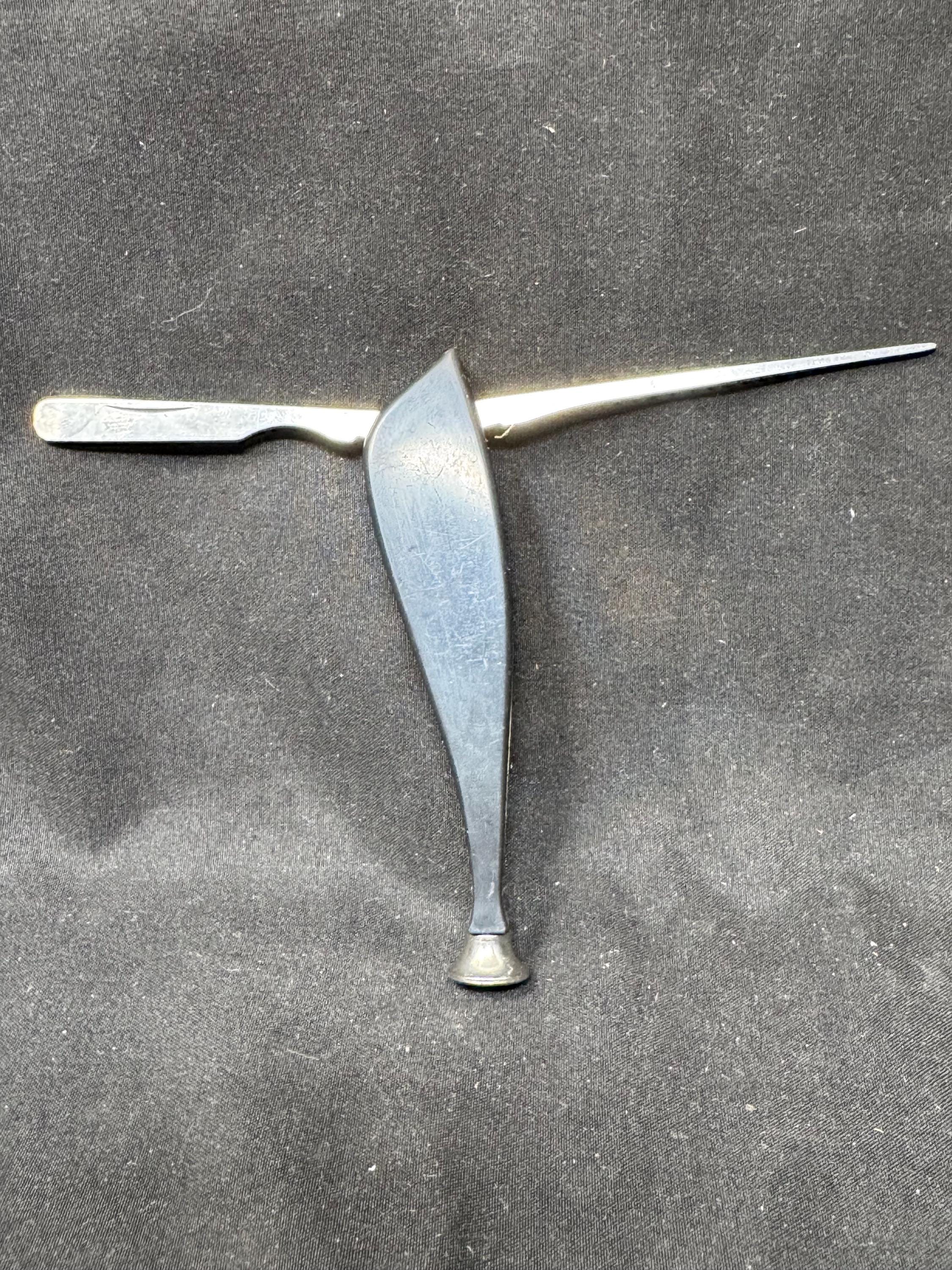 Vintage Modernist Pipe Tool | Three-In-One Black Acrylic Tamper Reamer | SKU-242 9