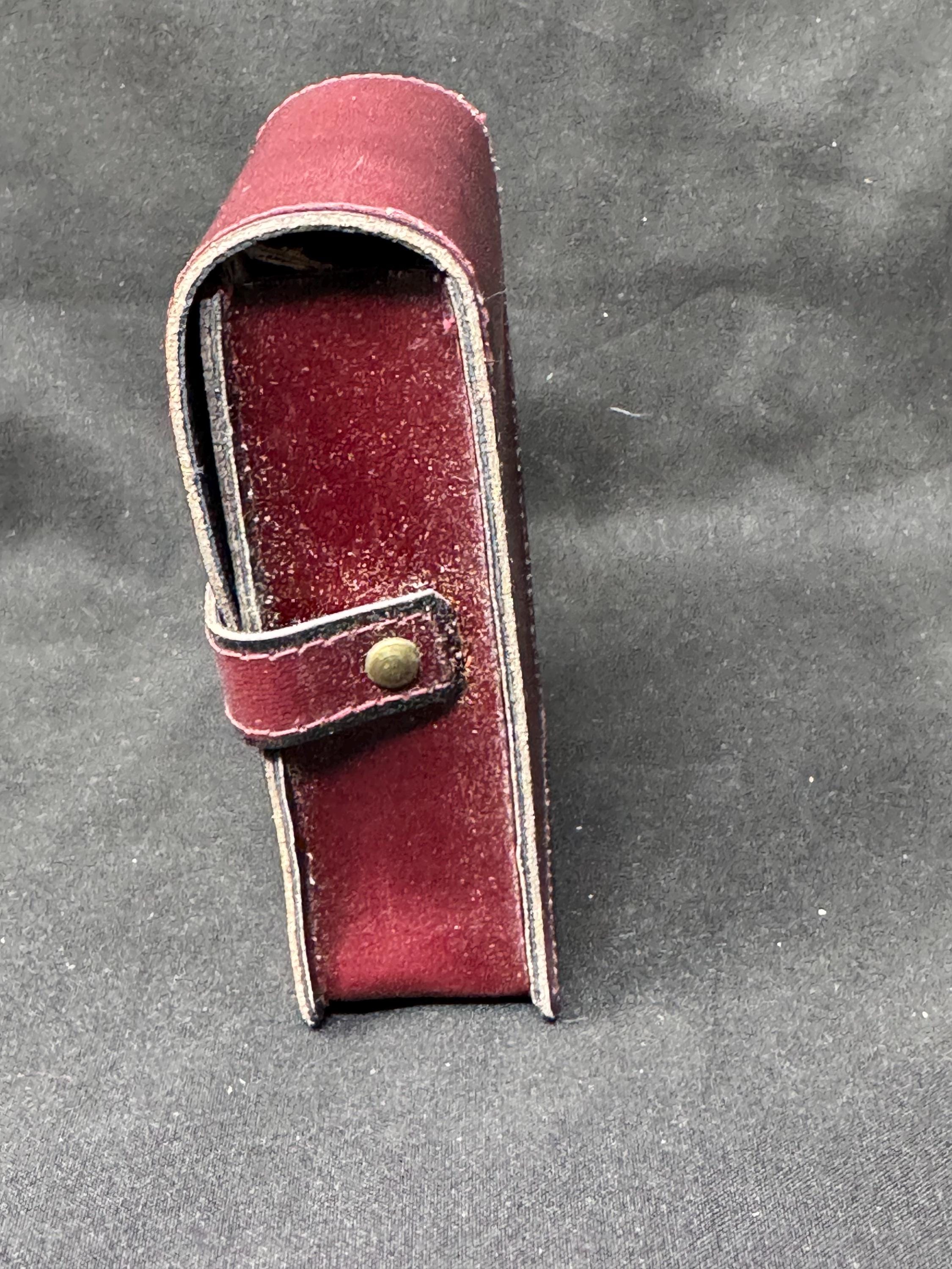 Vintage German Leather Cigarette Pack Holder - Natural Minimalist Design - NOS 2