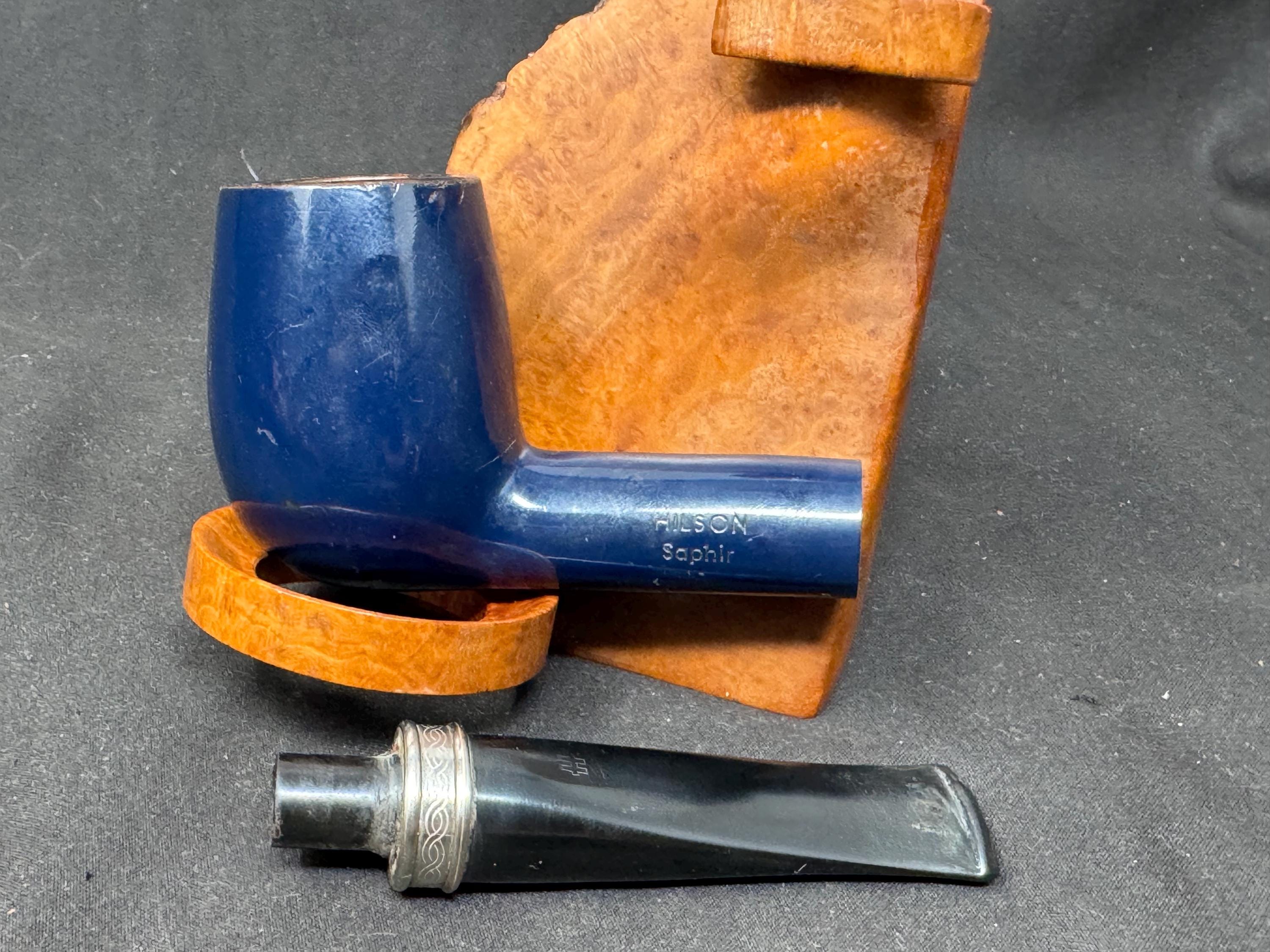 Hilson A 108 Sapphire Blue Smooth Straight Billiard Dutch Estate Pipe 9