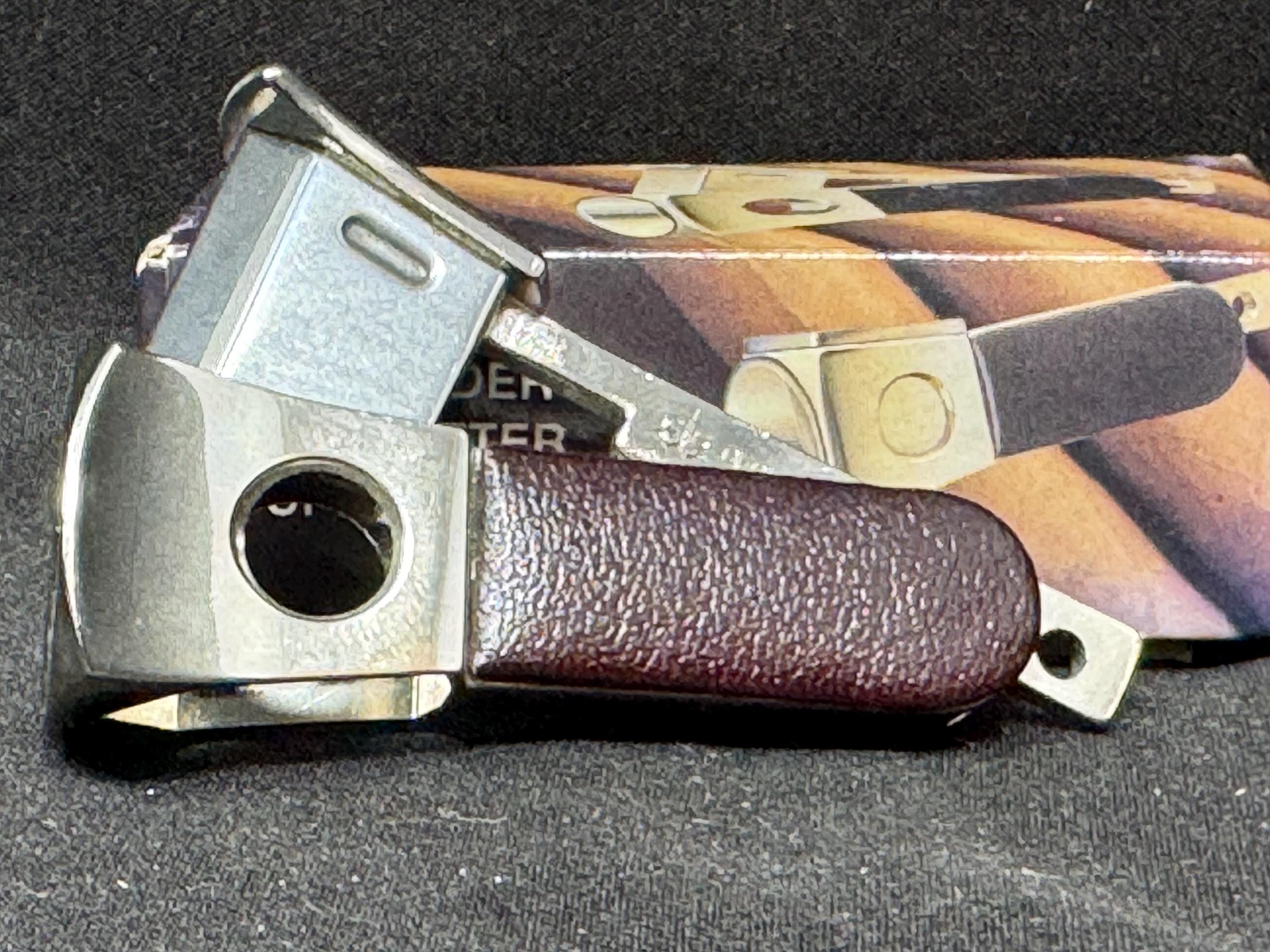 CTS Solingen Germany Mini V-Cut Cigar Cutter, Gold-Tone, NIB, 1950s-60s 5