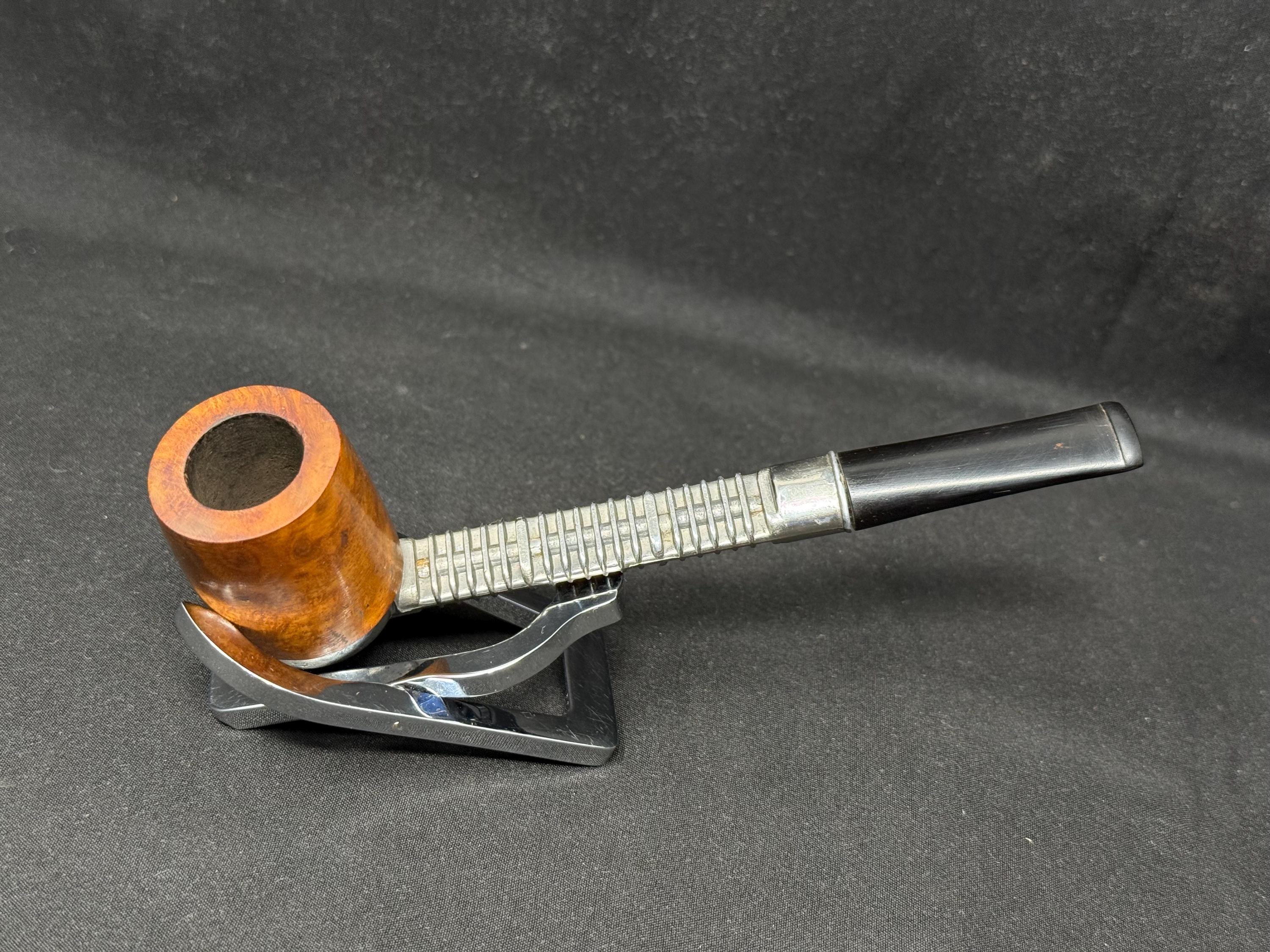 Darvil English Made Smooth Bent Billiard Removable Briar Bowl Vulcanite Stem 3