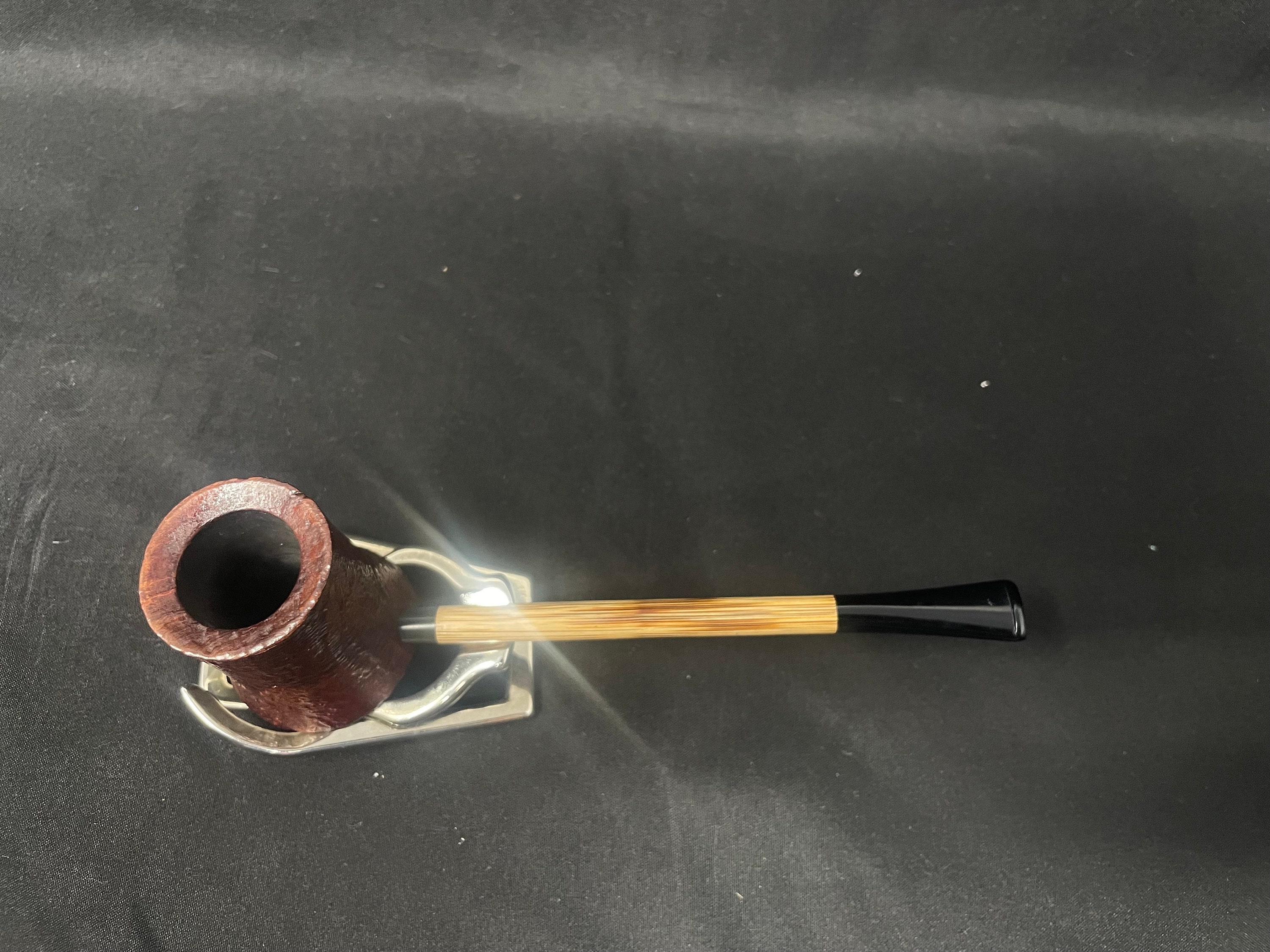 Handmade Sandblast Volcano Briar Pipe with Bamboo Shank - Unsmoked Estate 3