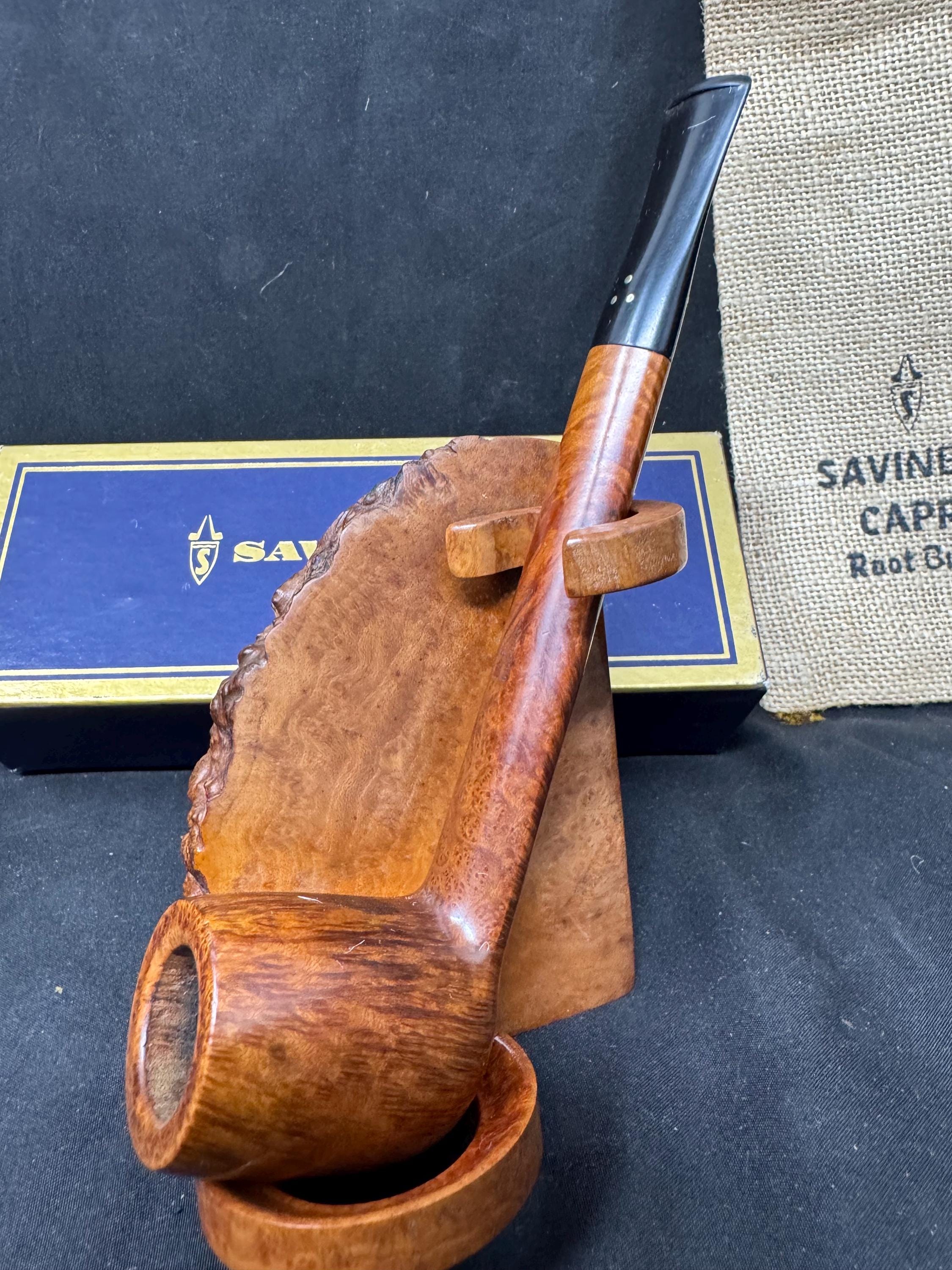 Savinelli Giubileo d'Oro Canadian 802 L - 1980s Three Gold Dots Straight Grain Fiammata 9
