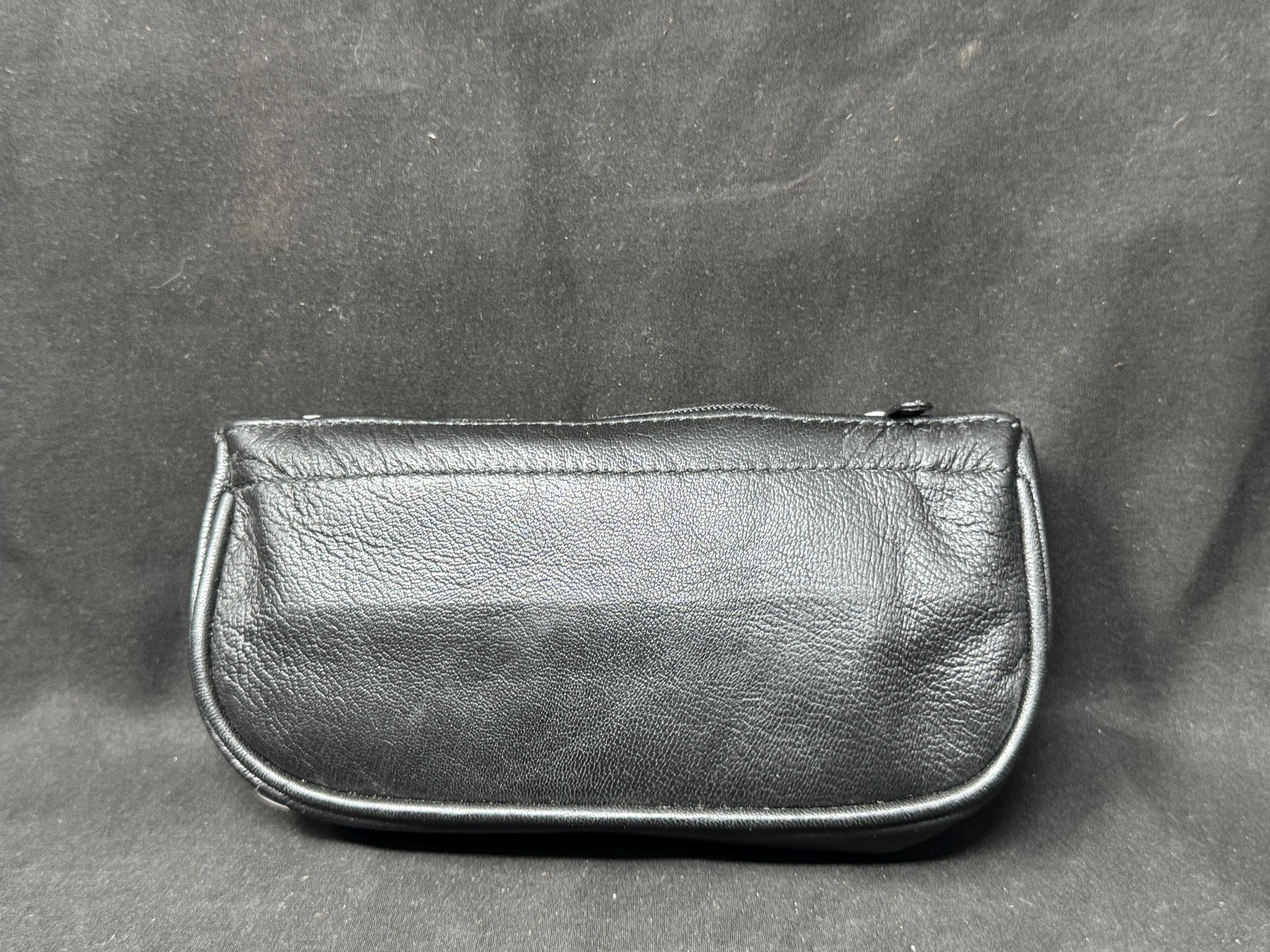 German Leather Tobacco Pouch, Minimalist Design, Smooth Coffee Leather, c. 1970s-1980s