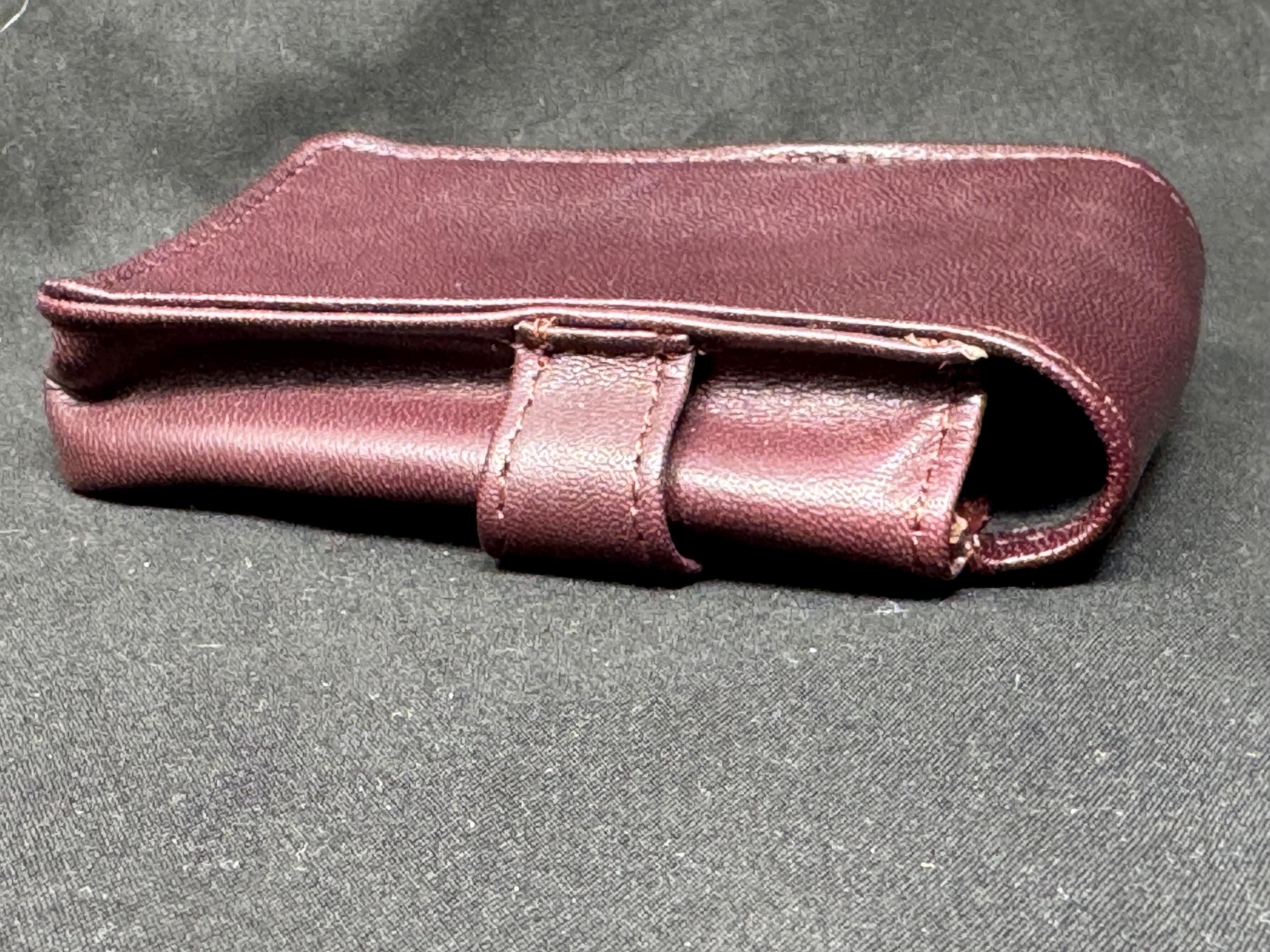 German Vintage Leather Cigarette Pack Holder - Natural Minimalist Strap Closure - NOS 4