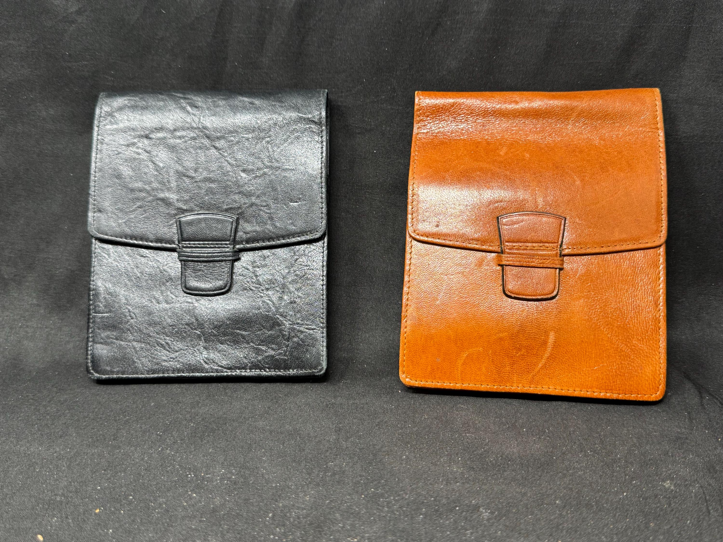 German Leather 5-Cigar Case, Soft Pocket Pouch, Minimalist Closure, NOS 8