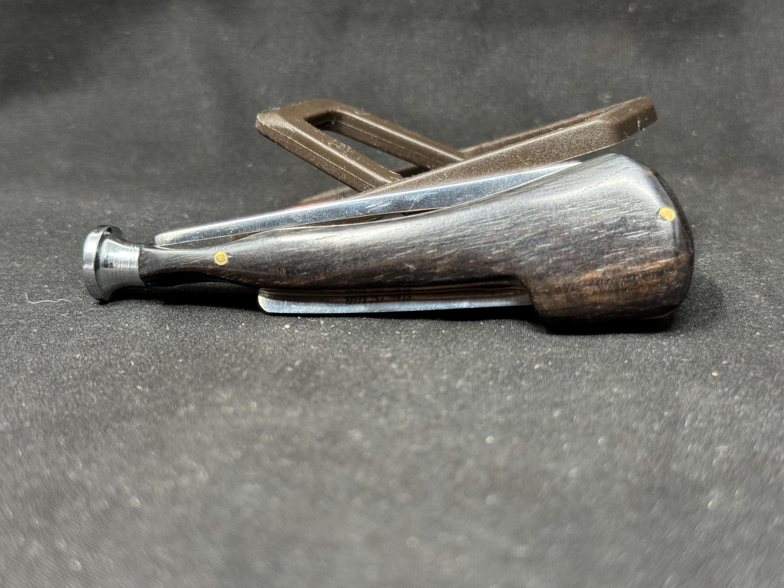 Vintage Modernist Pipe Tool | 4 inch Tamping & Reaming | Black Acrylic 7