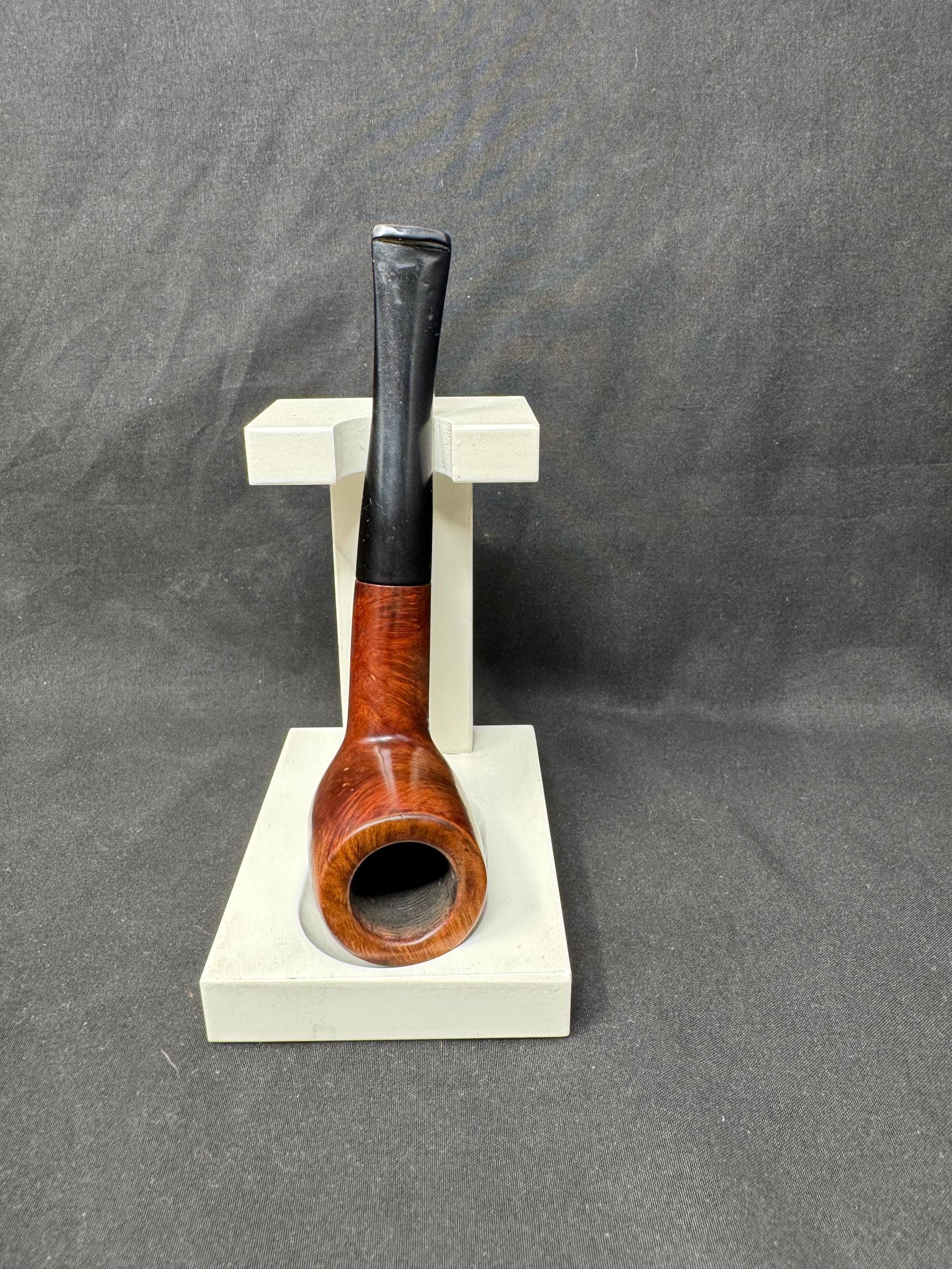 Mid-Century Modern Solitaire Pipe Stand - NOS Ivory White Glass Finish Architectural Display 5
