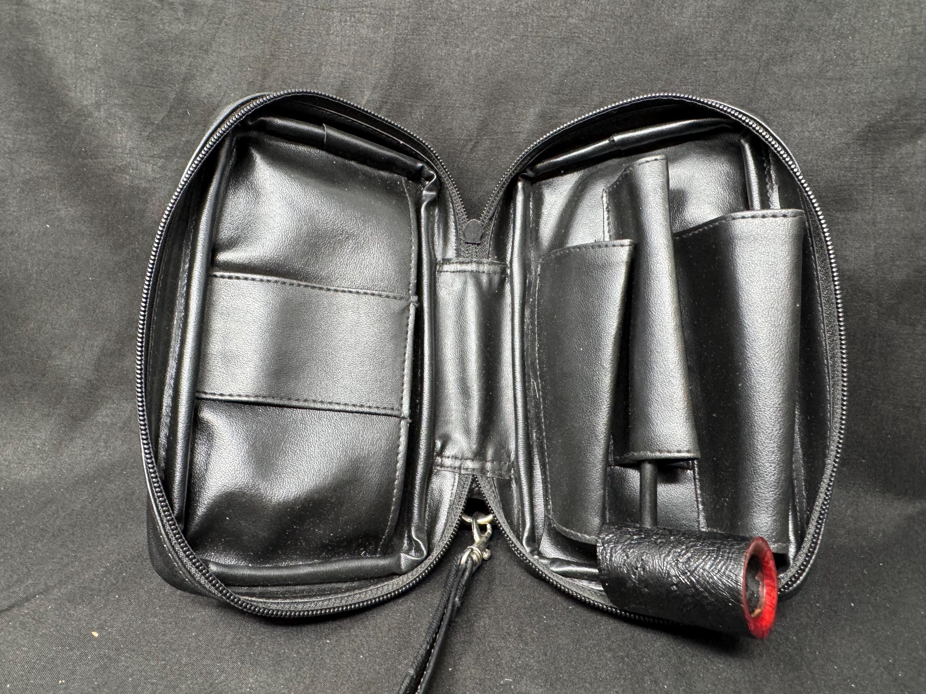 Vintage German Leather 3-Pipe Travel Organizer | NOS Tobacconist Stock 5