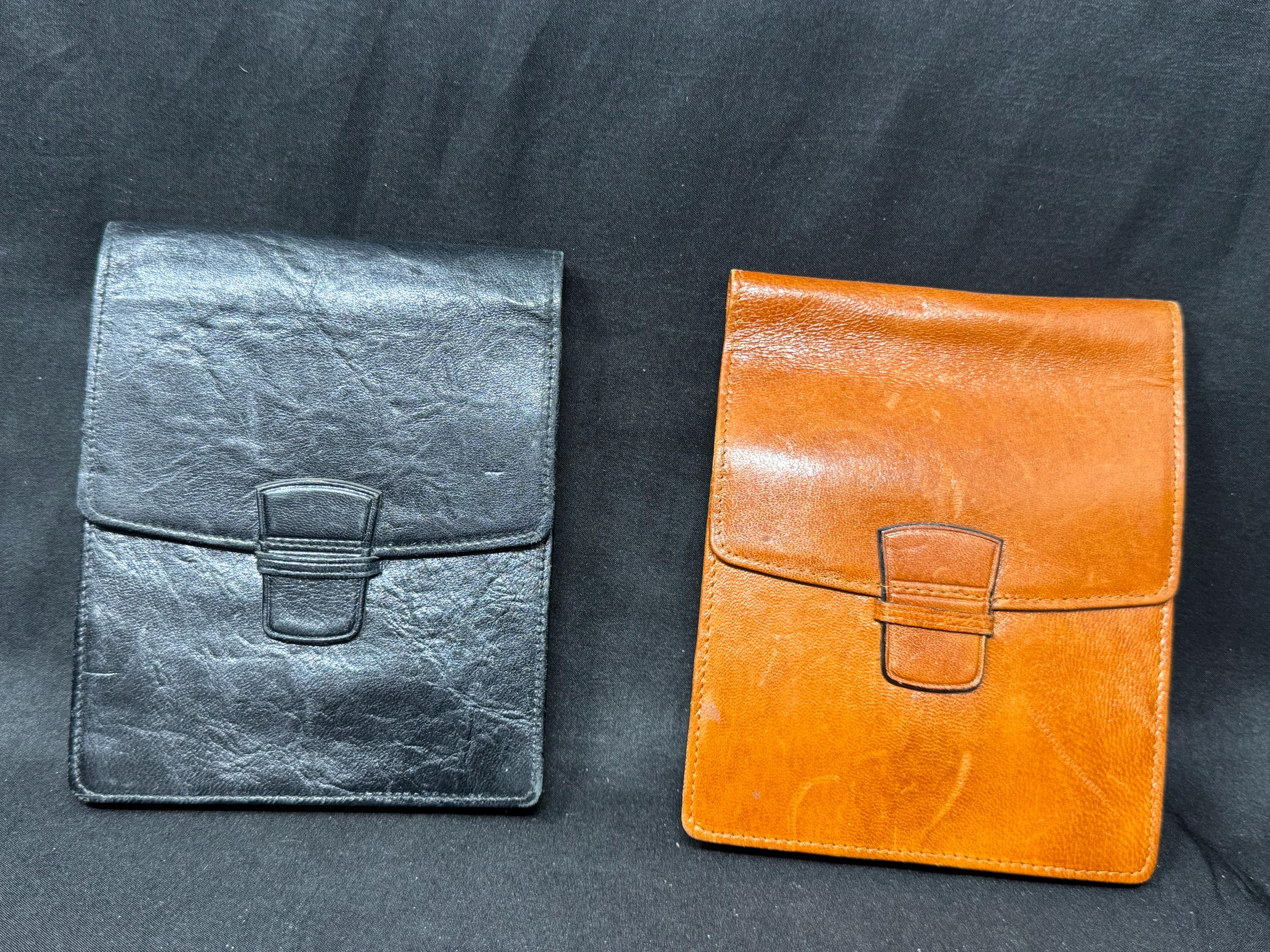 German Leather 5-Cigar Pocket Case, Minimalist Closure - Vintage NOS 3