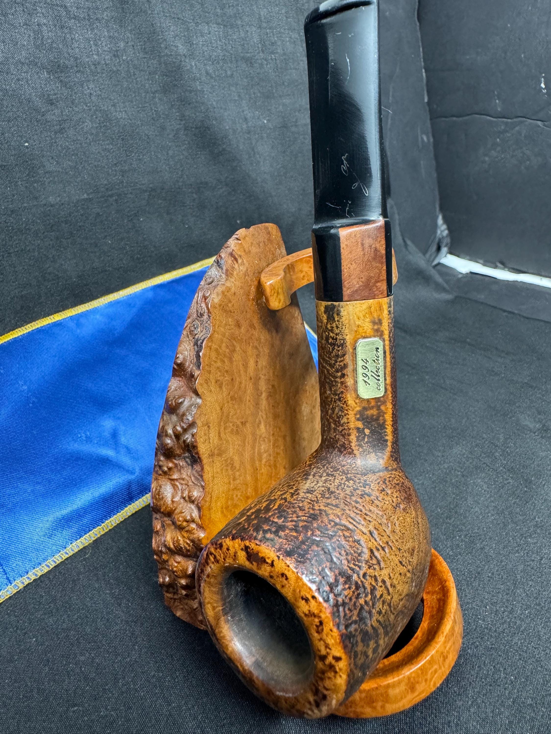 Savinelli Collection 1994 Sandblasted Billiard | Limited Annual Edition | Brass Placard | Italian Masterpiece for Collectors.SKU-246 9