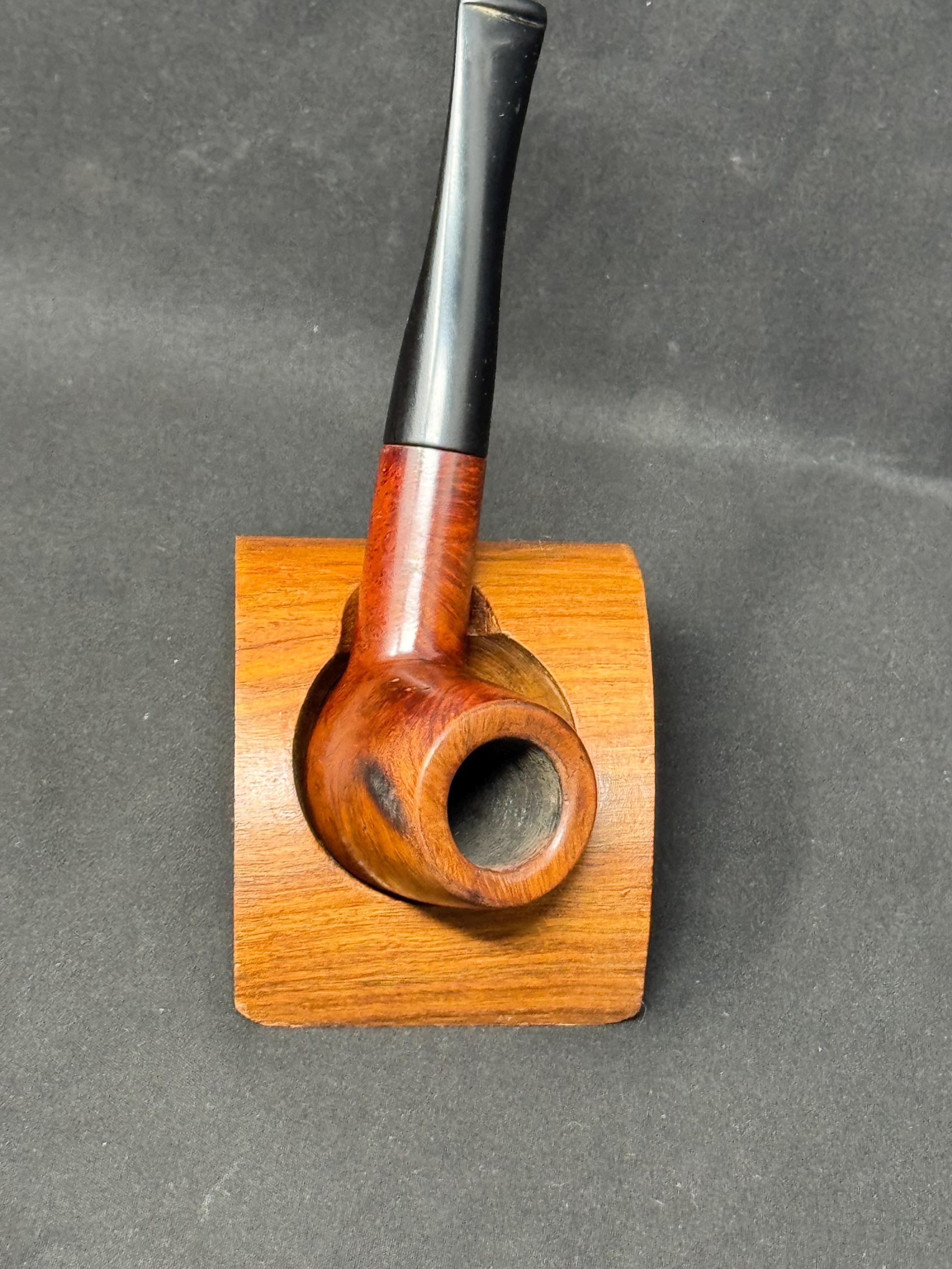 Mid-Century Modern Sculptural Pipe Stand | Single-Piece Briar | Minimalist Form 2