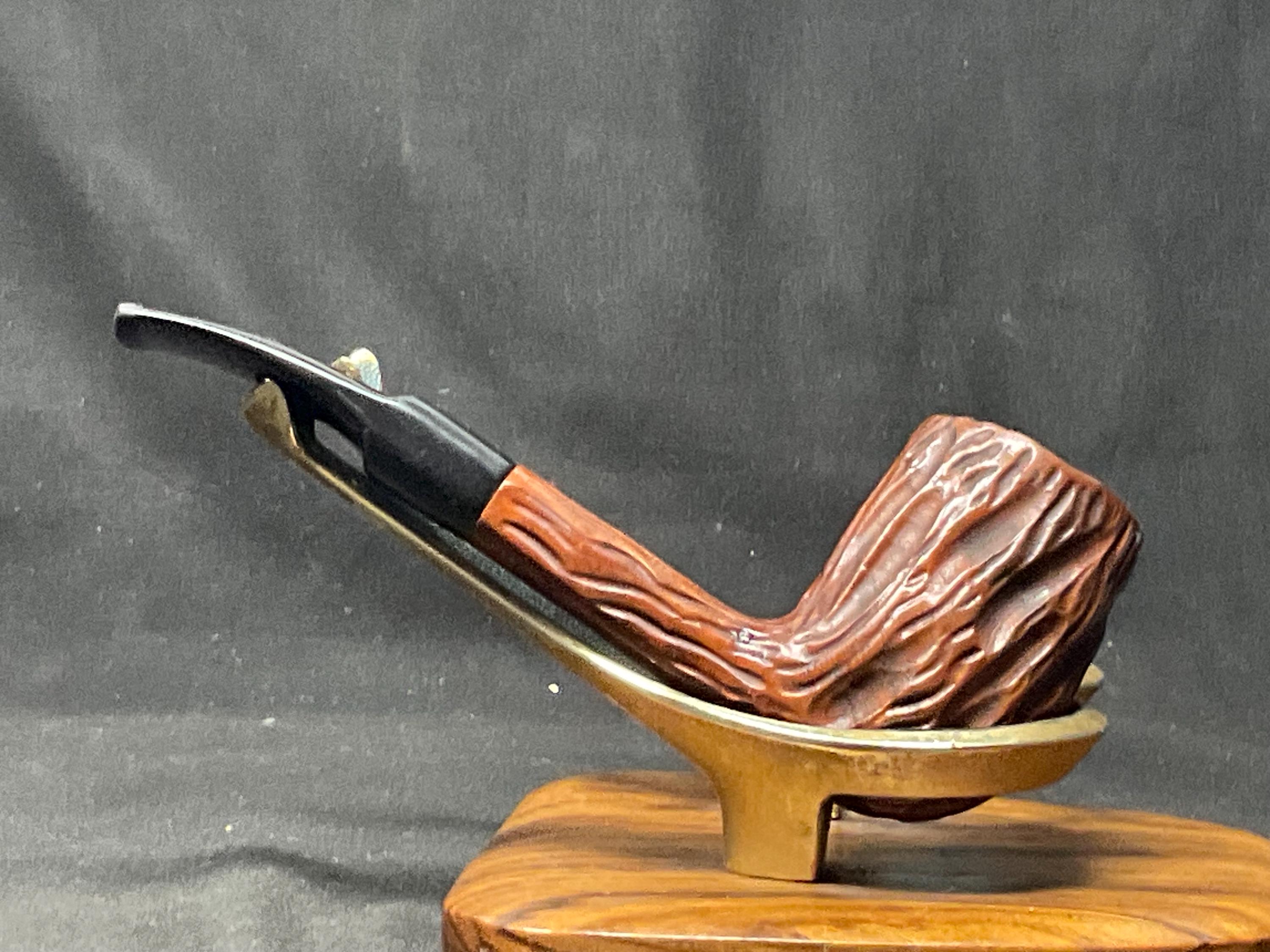 EGRA Hilson Line 680 Rusticated Panel Billiard Vulcanite Saddle Stem Belgian 2