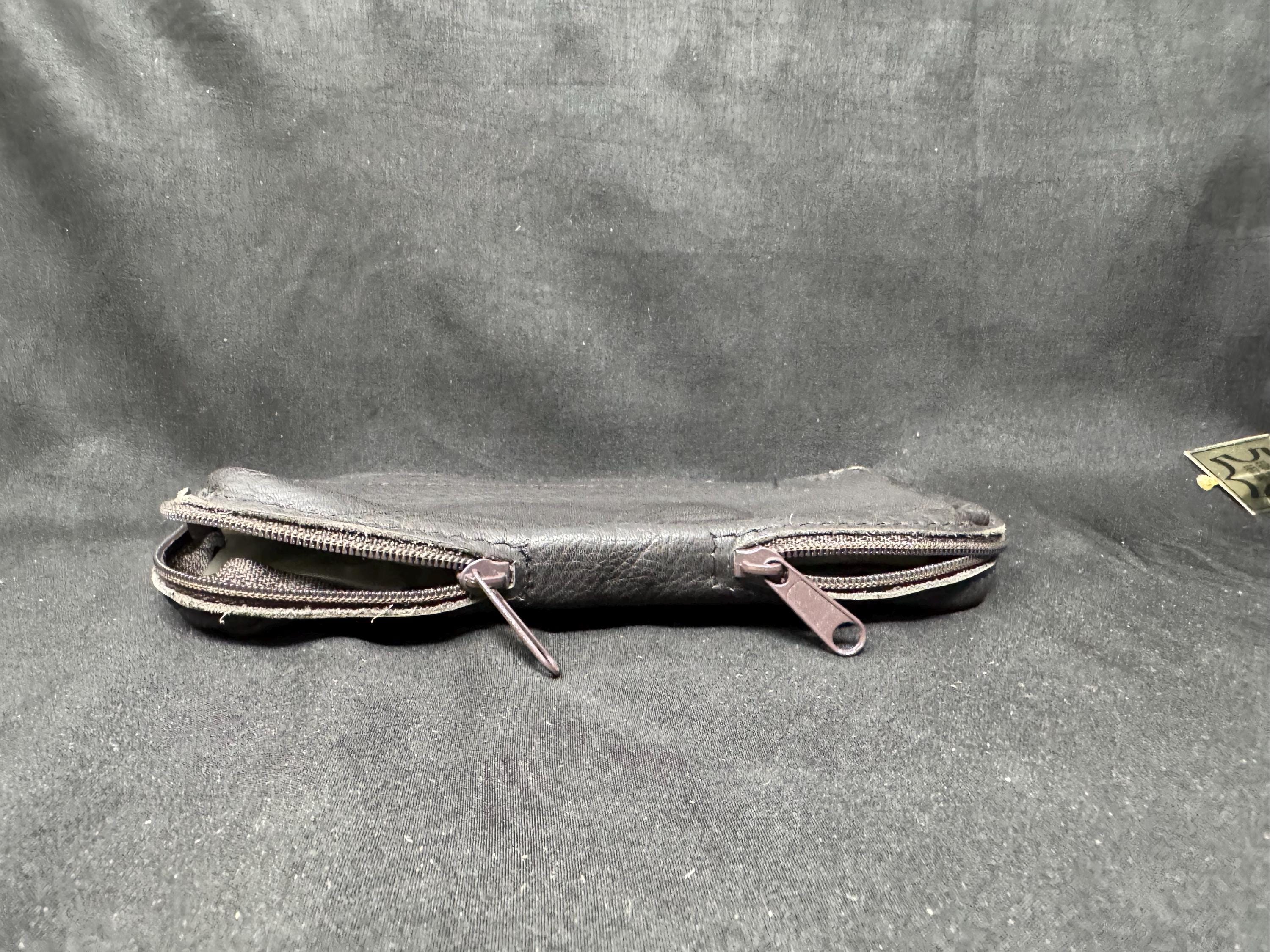Vintage German Dual-Compartment Leather Pipe & Tobacco Pouch, NOS - 1970s-1990s 7