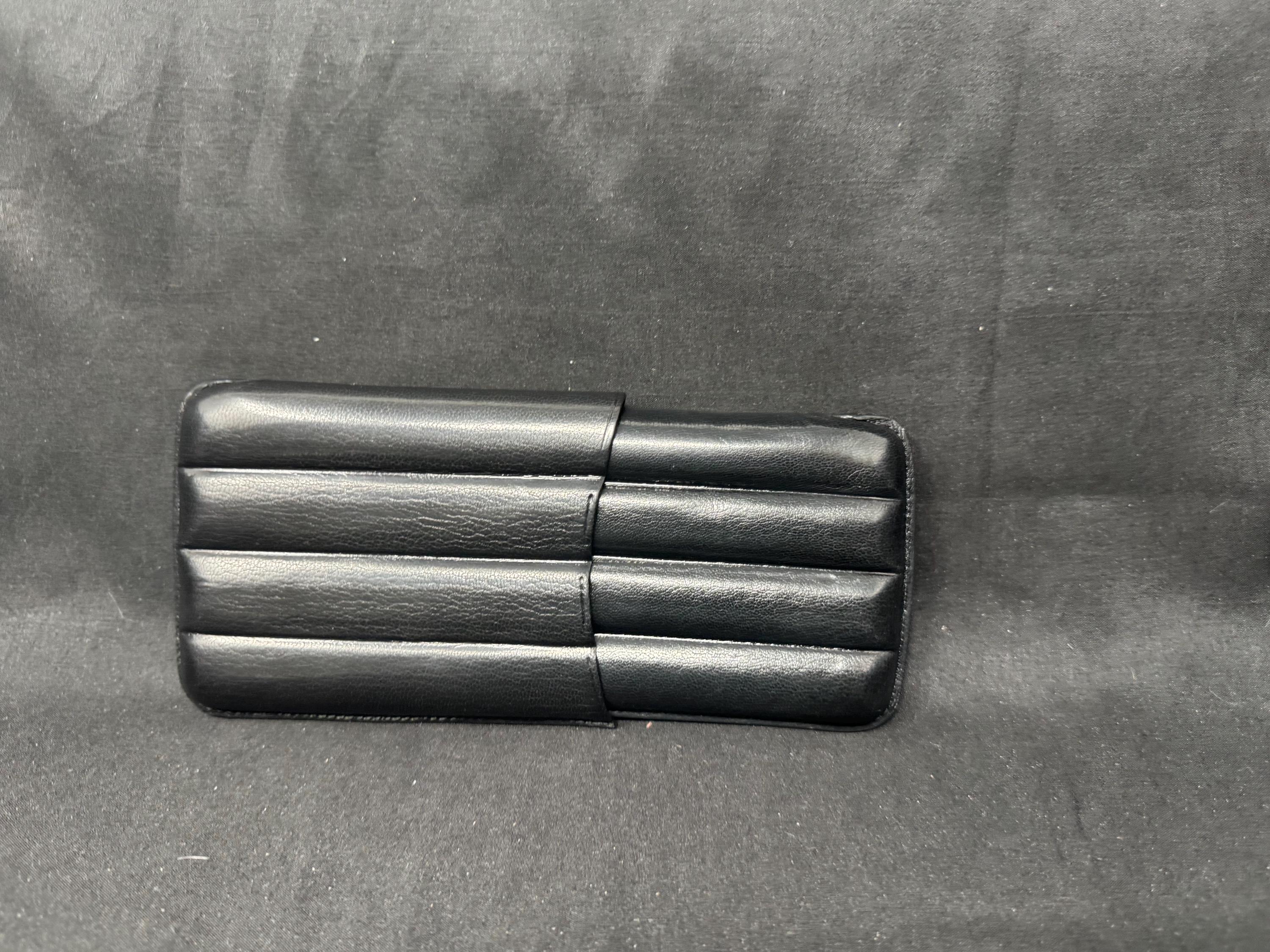 Ubrique Leather 3-Cigar Travel Case – German Spec, Spanish Made.5.5”x3.5”x1”SKU-390 3