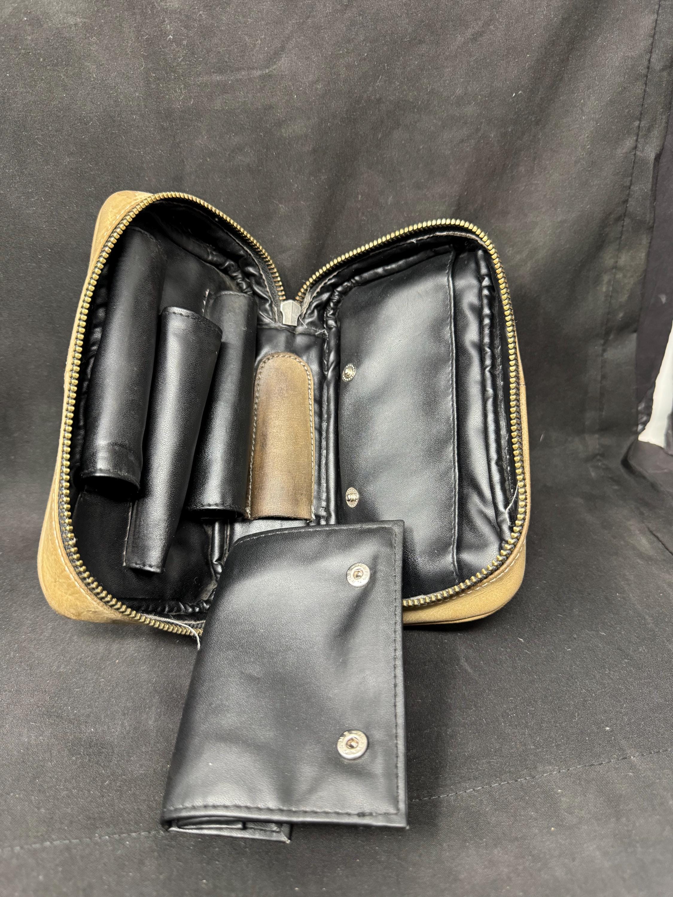 Vintage Leather Roll-Up Tobacco Pouch: 2 oz Capacity, Dual Pipe Storage 6