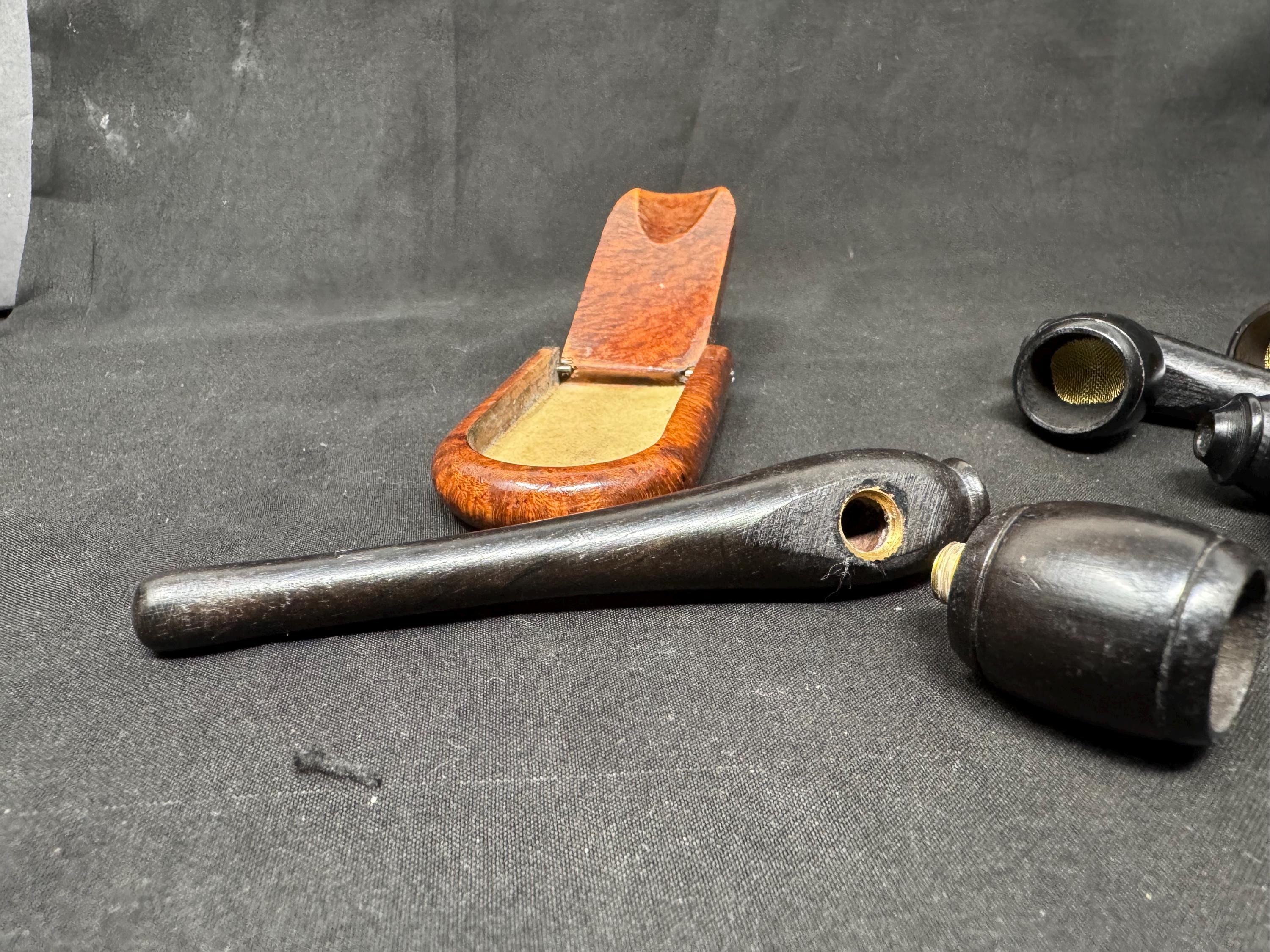 Ekoms Pipes Hand-Carved Exotic Wood Mini Pipe, 4.25 inches, Brass Screen 8