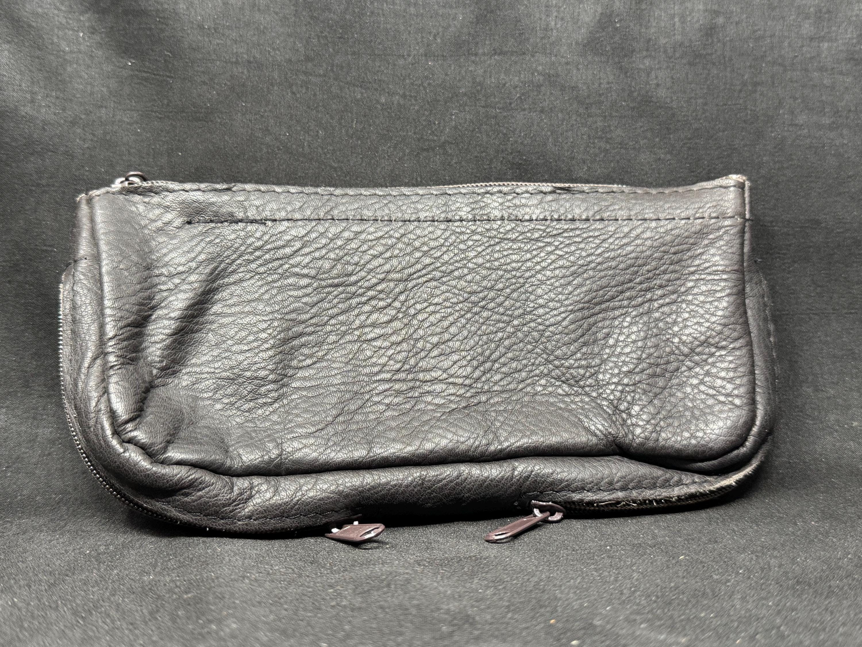 Vintage German Dual-Compartment Leather Pipe & Tobacco Pouch, NOS - 1970s-1990s 6
