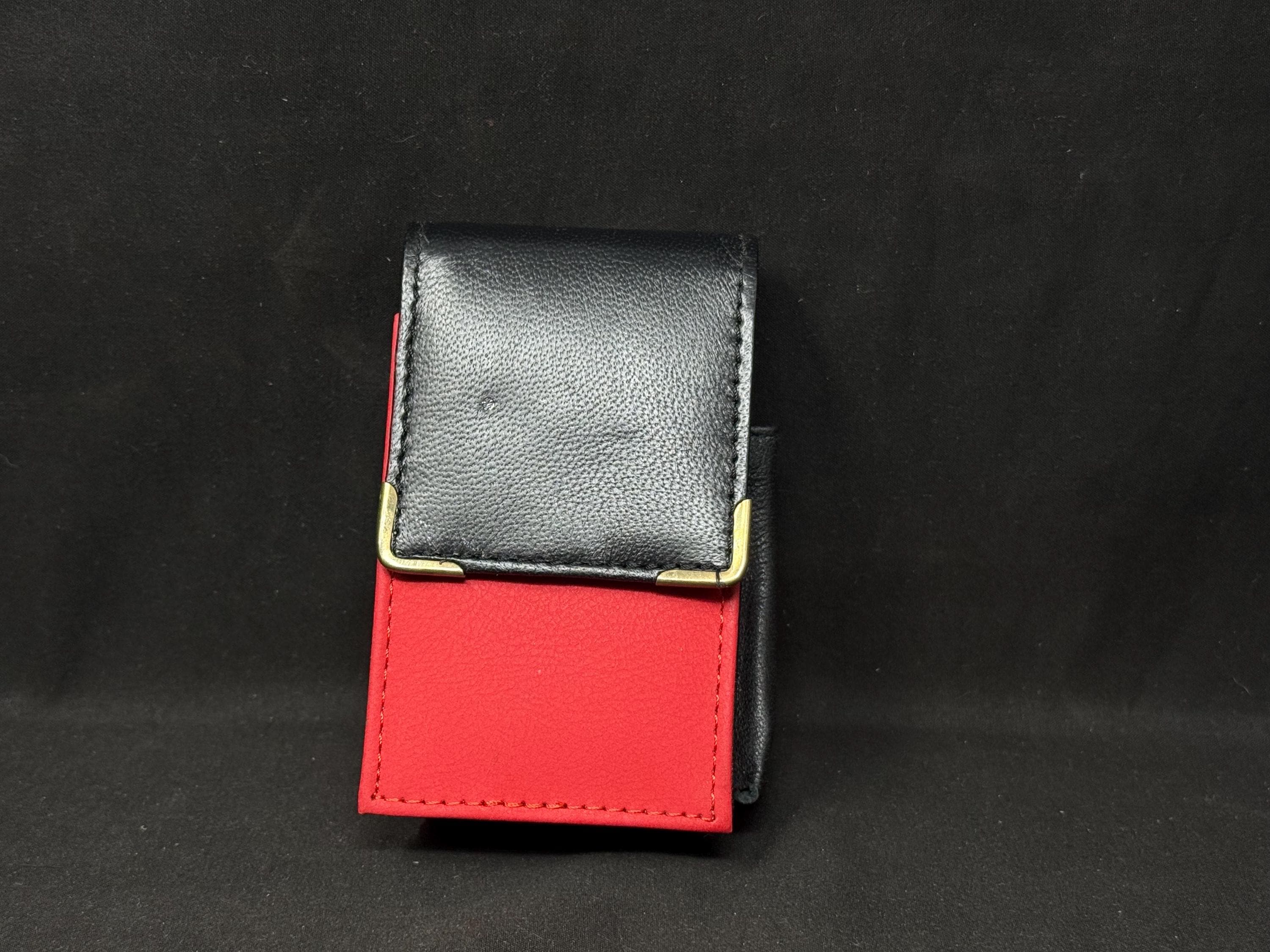 German Leather Cigarette & Lighter Case Set | Brass Star Detail | NOS
