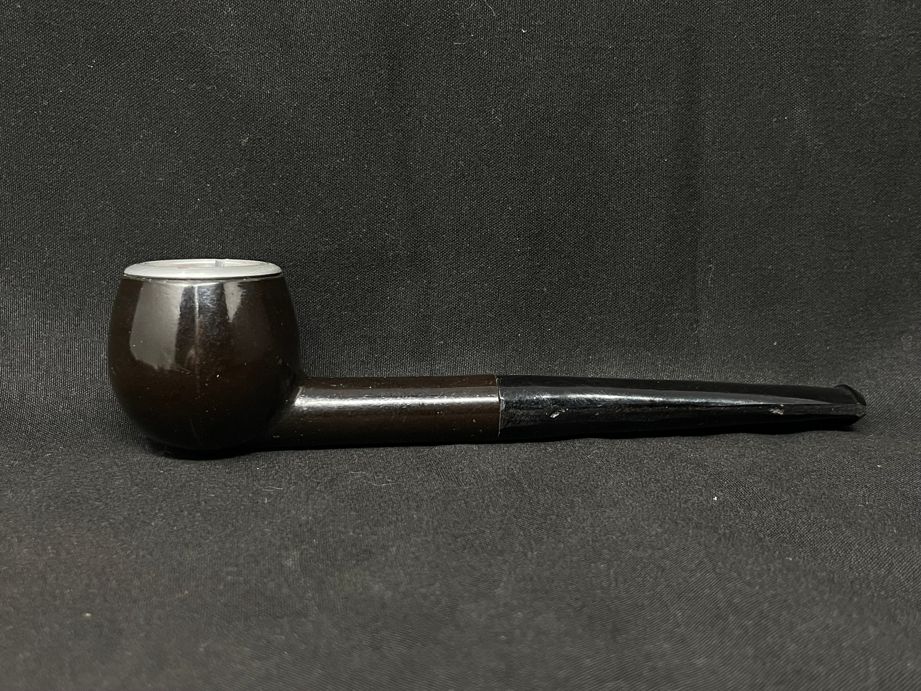 Nylon Smooth Straight Apple with Clay Bowl Insert and Metal Cap - Estate Pipe