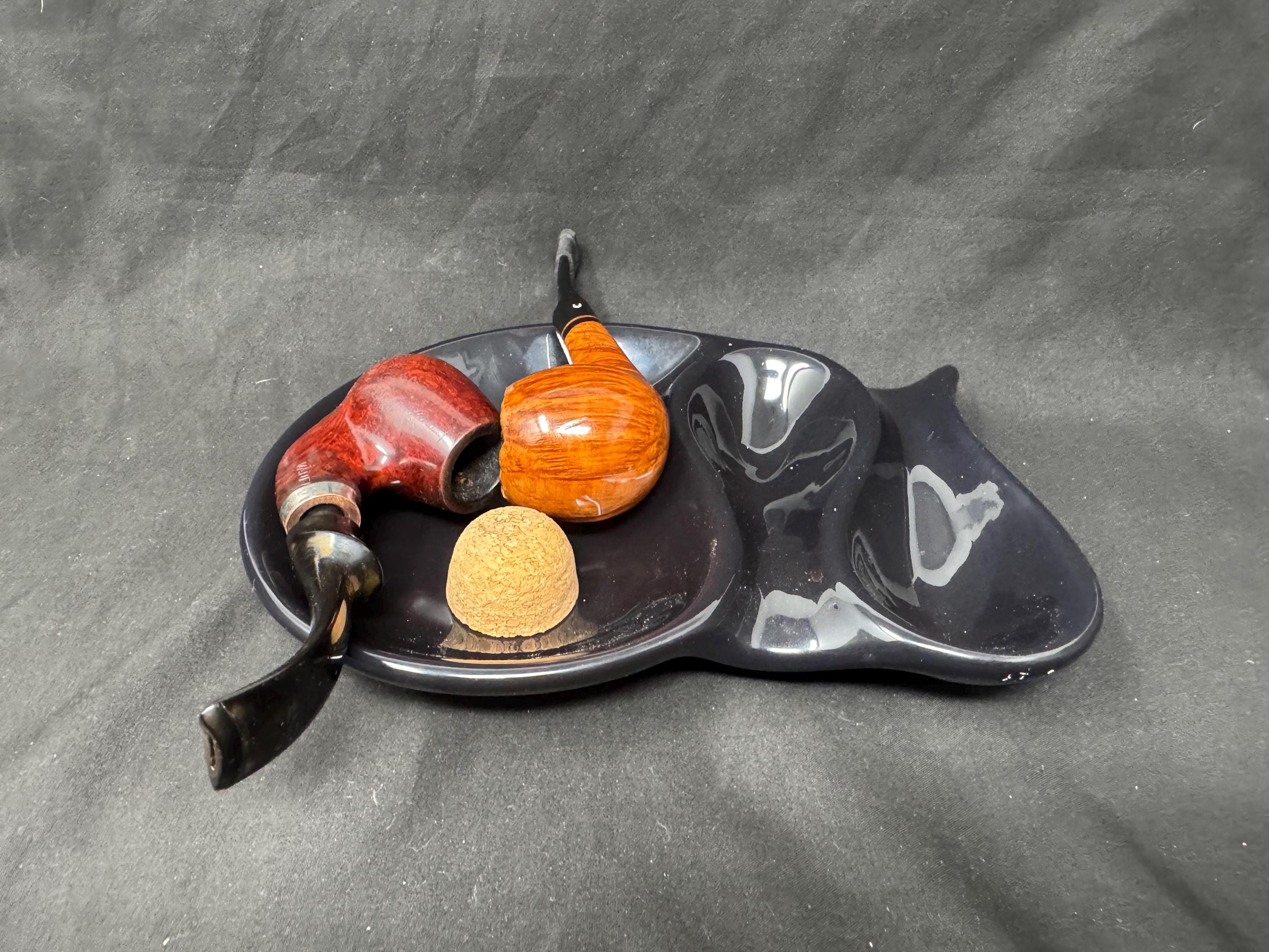 Ceramic Smoking Pipe Ashtray and Stand - European Midcentury Estate 7