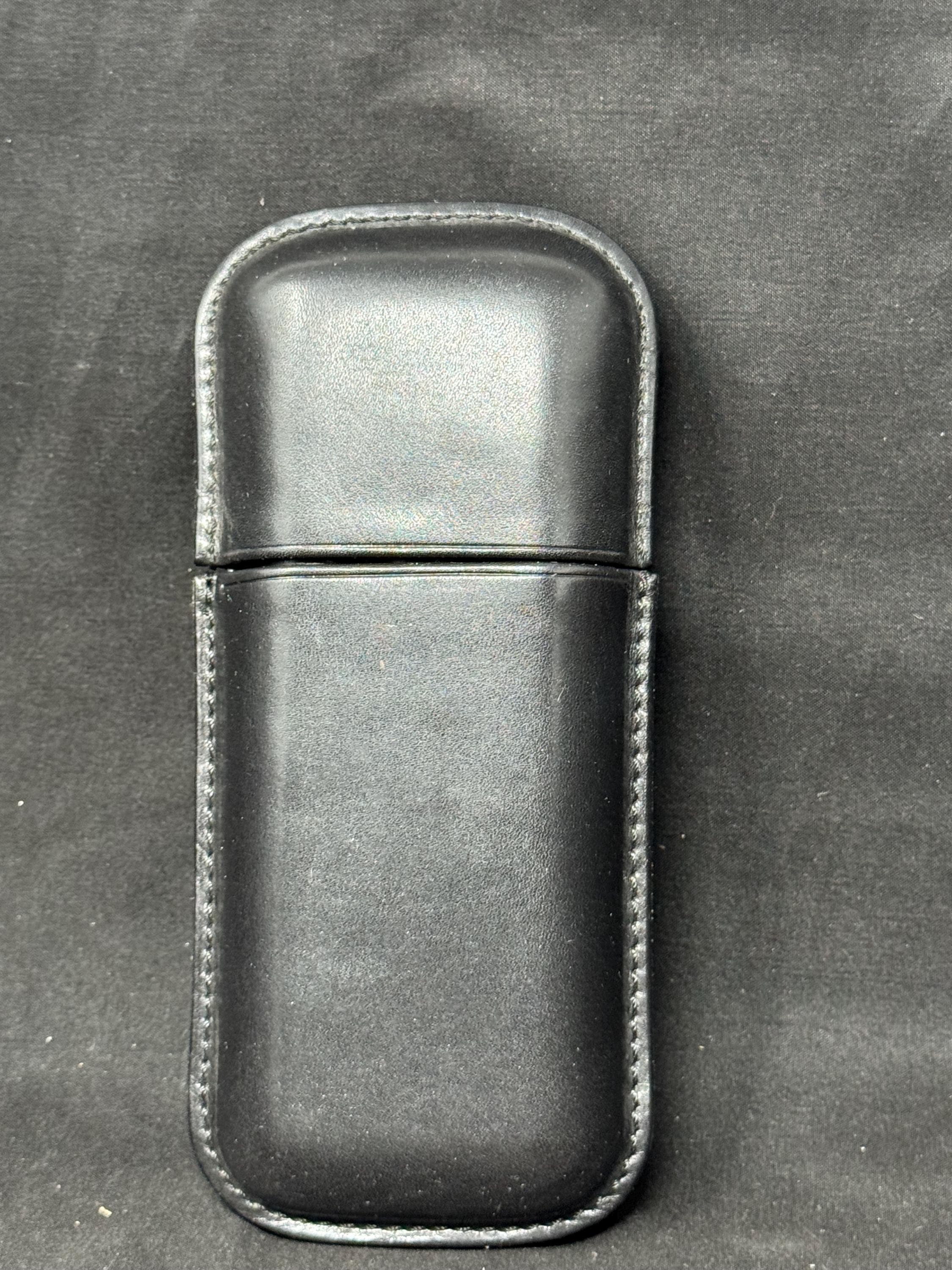 Unmarked German Hard Leather Cigar Holder / Hof-Lieferant Quality . 7” x 2.5“x 1”.SKU-148