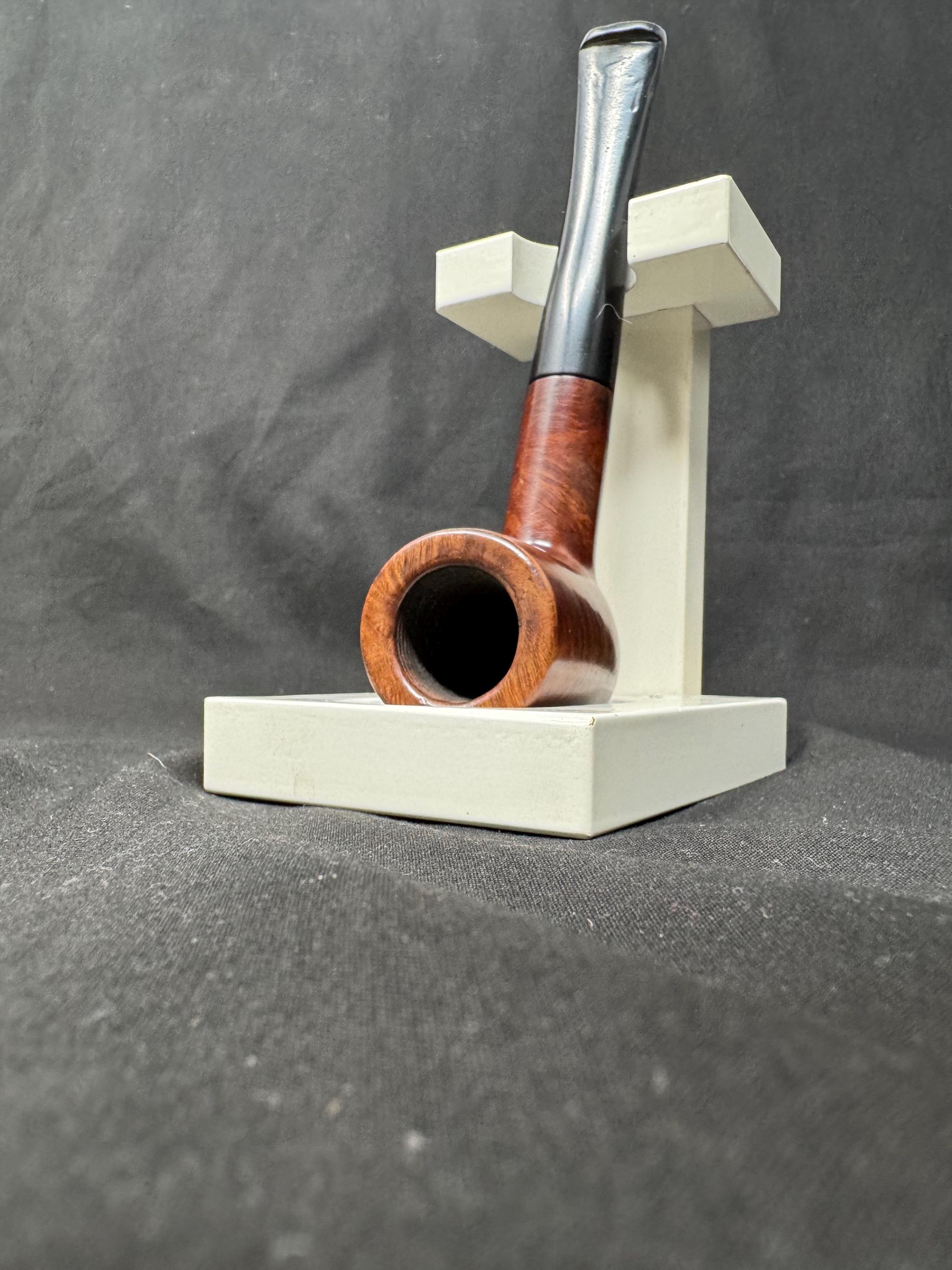 Mid-Century Modern Solitaire Pipe Stand - NOS Ivory White Glass Finish Architectural Display 2