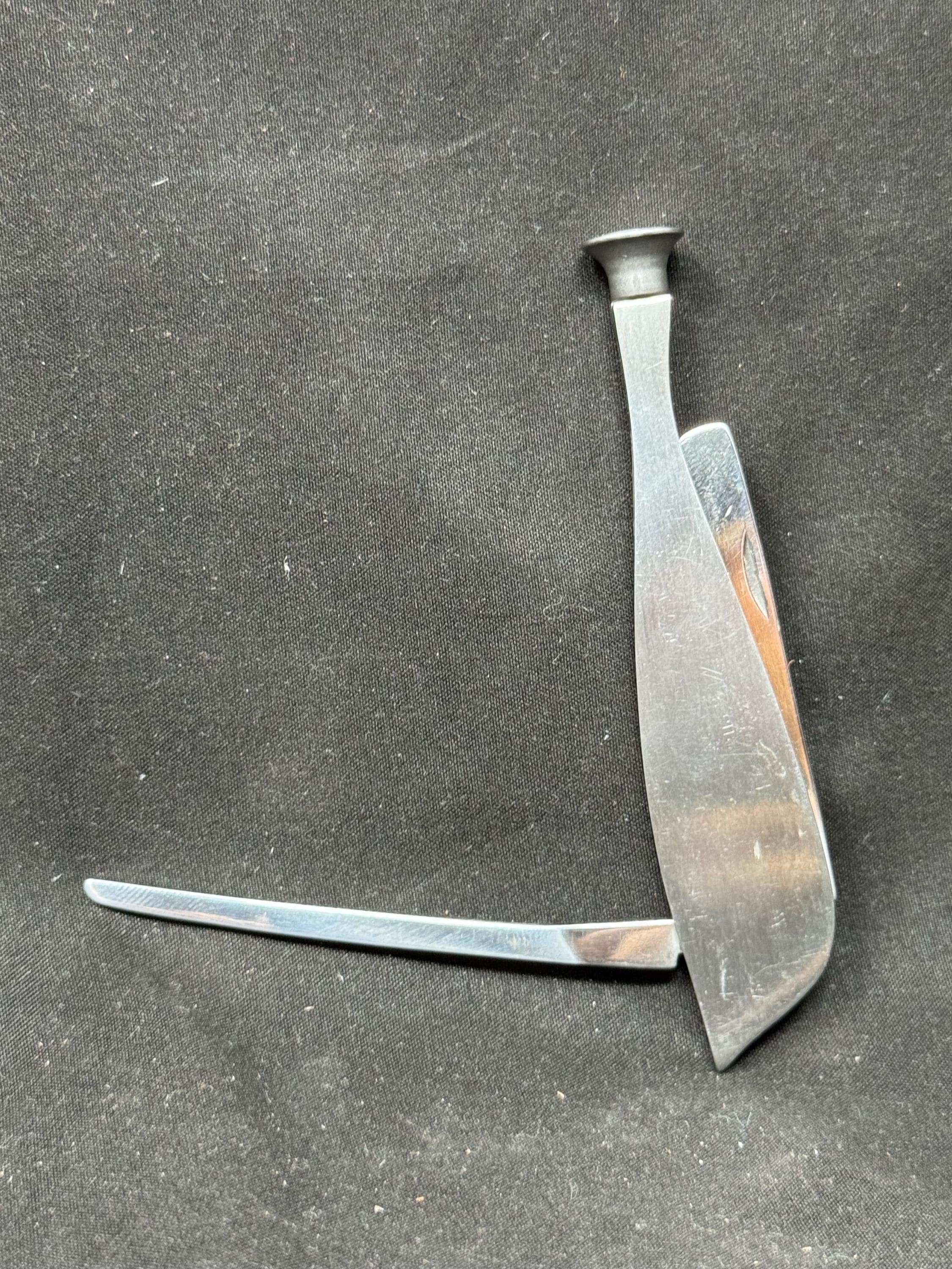 Antique Stainless Steel Pipe Tool c. 1900-1930 | Tamper, Reamer, Poker 7