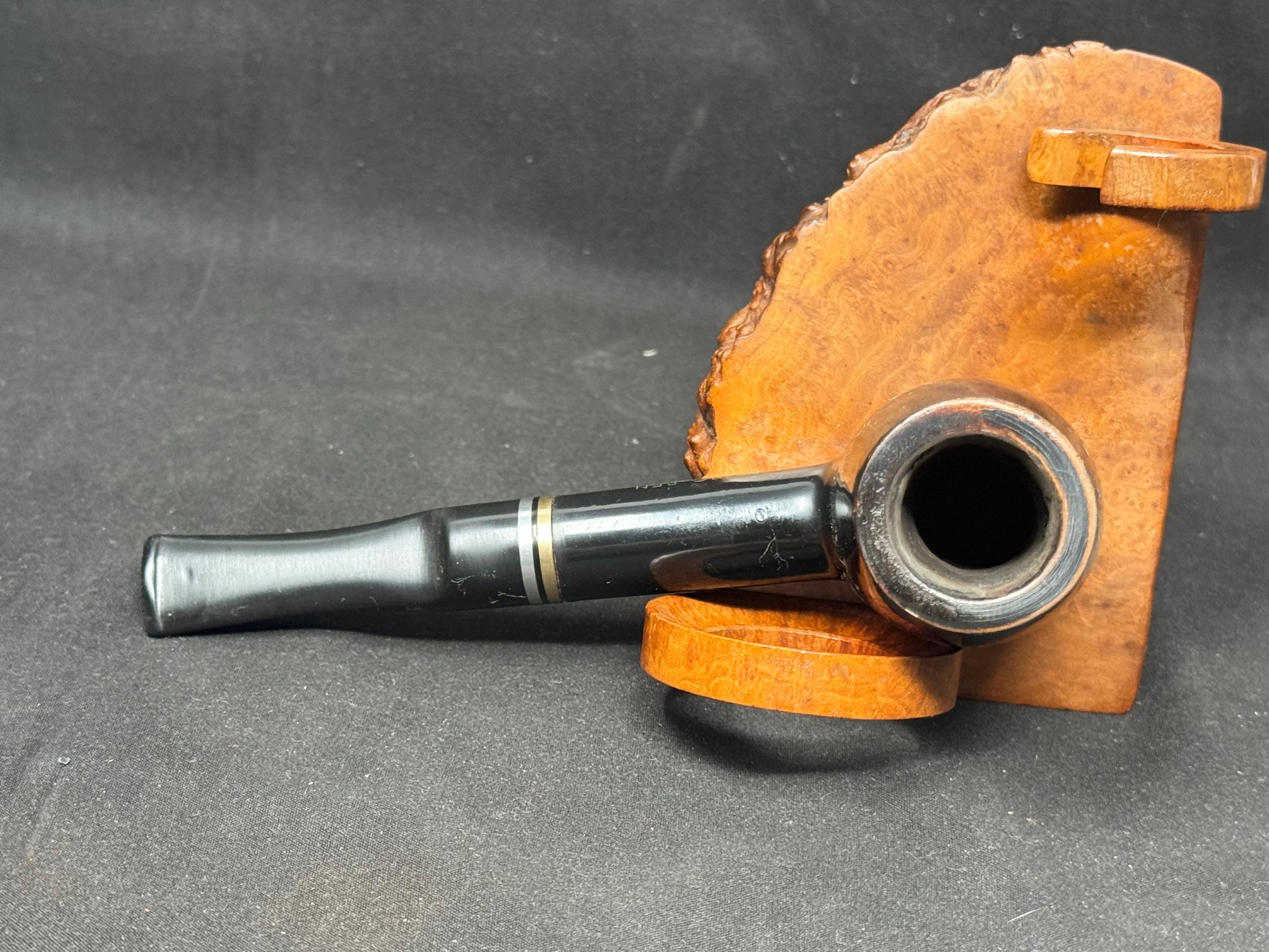 Big Ben Bi-Tone 108S-H Smooth Ebony Straight Billiard, Dutch Briar, Vulcanite Saddle Stem 4