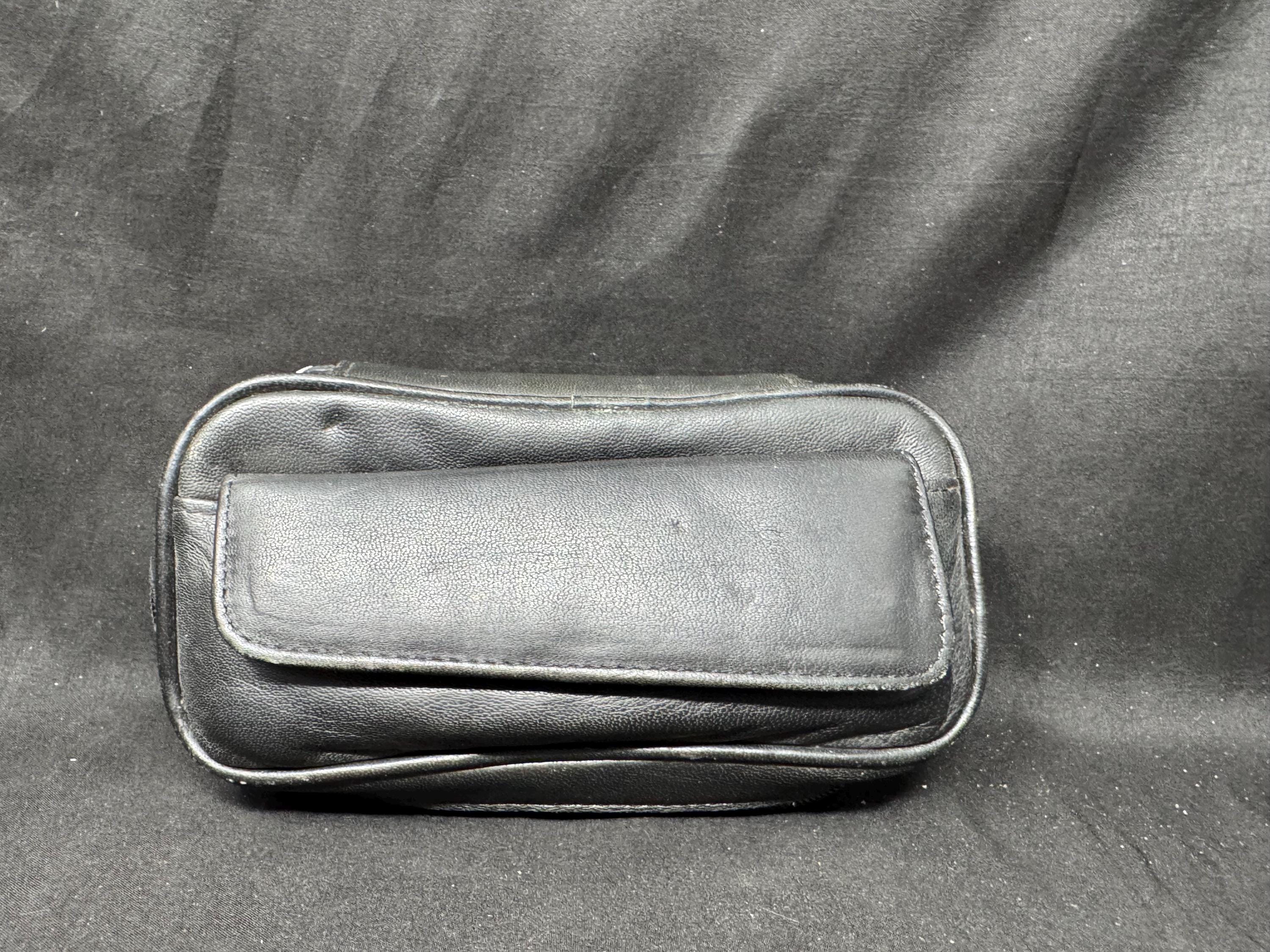 Vintage DENICOTEA German Leather 2-Pipe Bag | Modular Tobacco Kit NOS 6