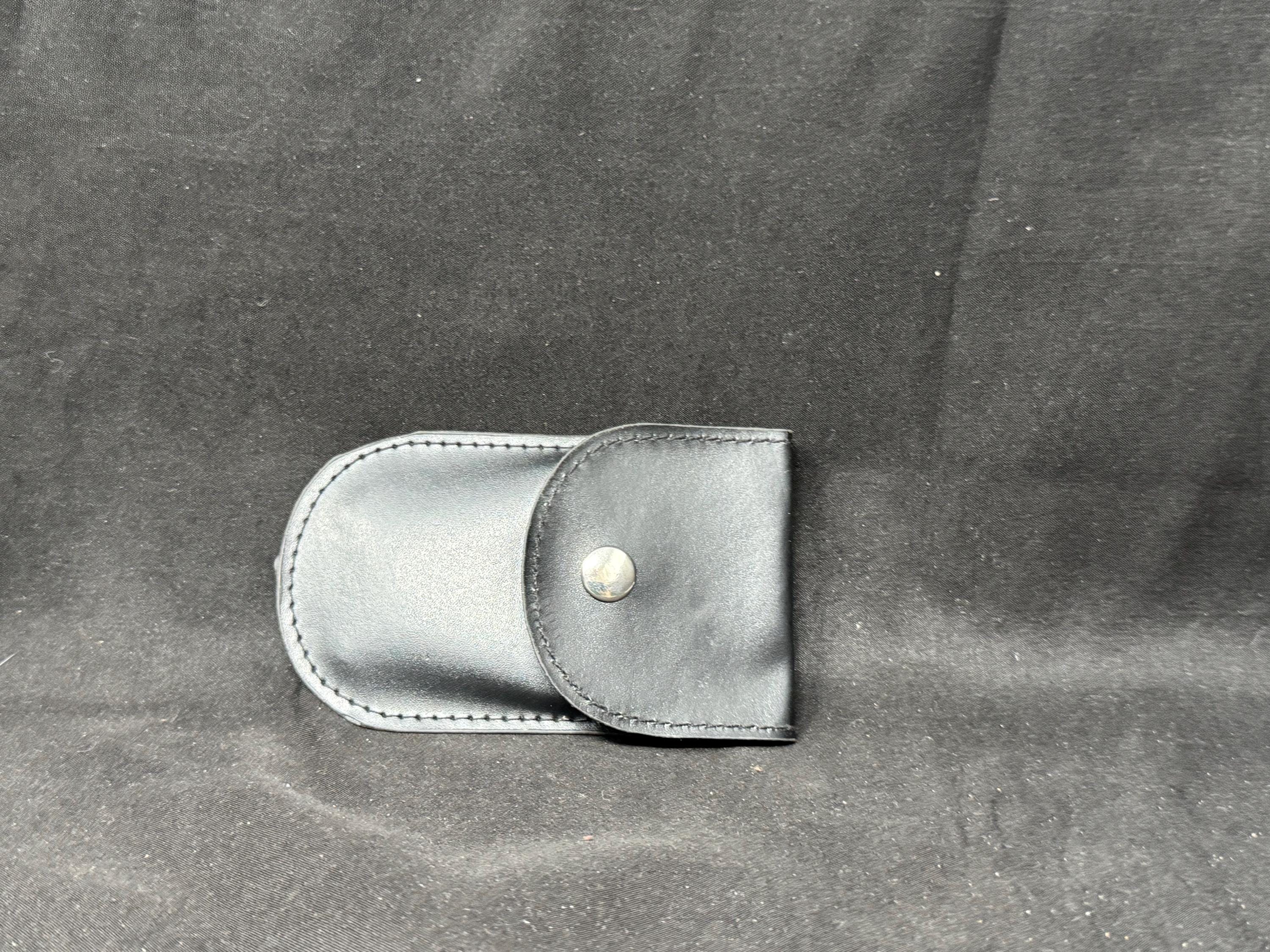 Stainless Metal Single-Pipe Stand with Scissor Mechanism and Leather Pouch 7