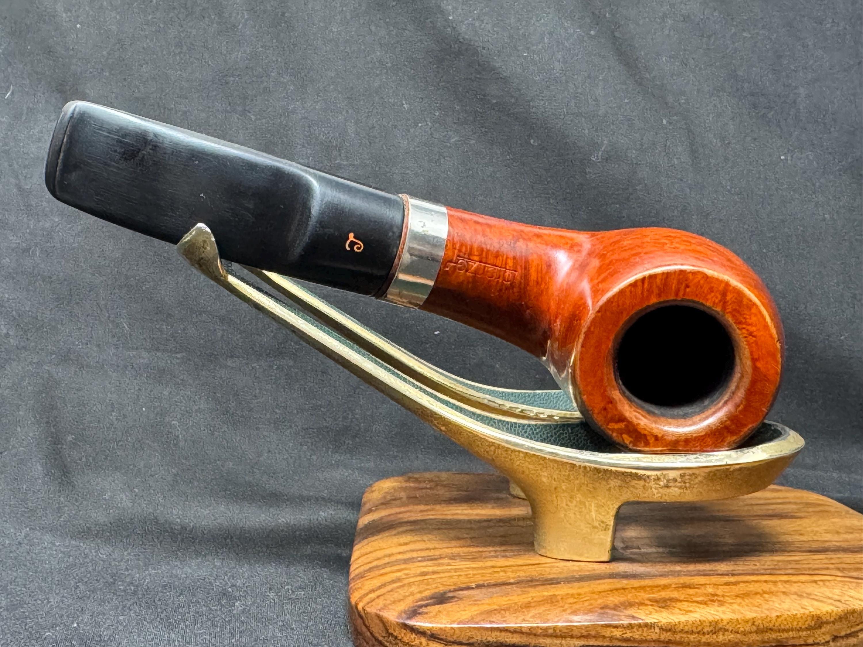 Lorenzo Prato 8737 Bent Billiard | Orange Smooth 9mm Filter Fishtail Metal Stem 3