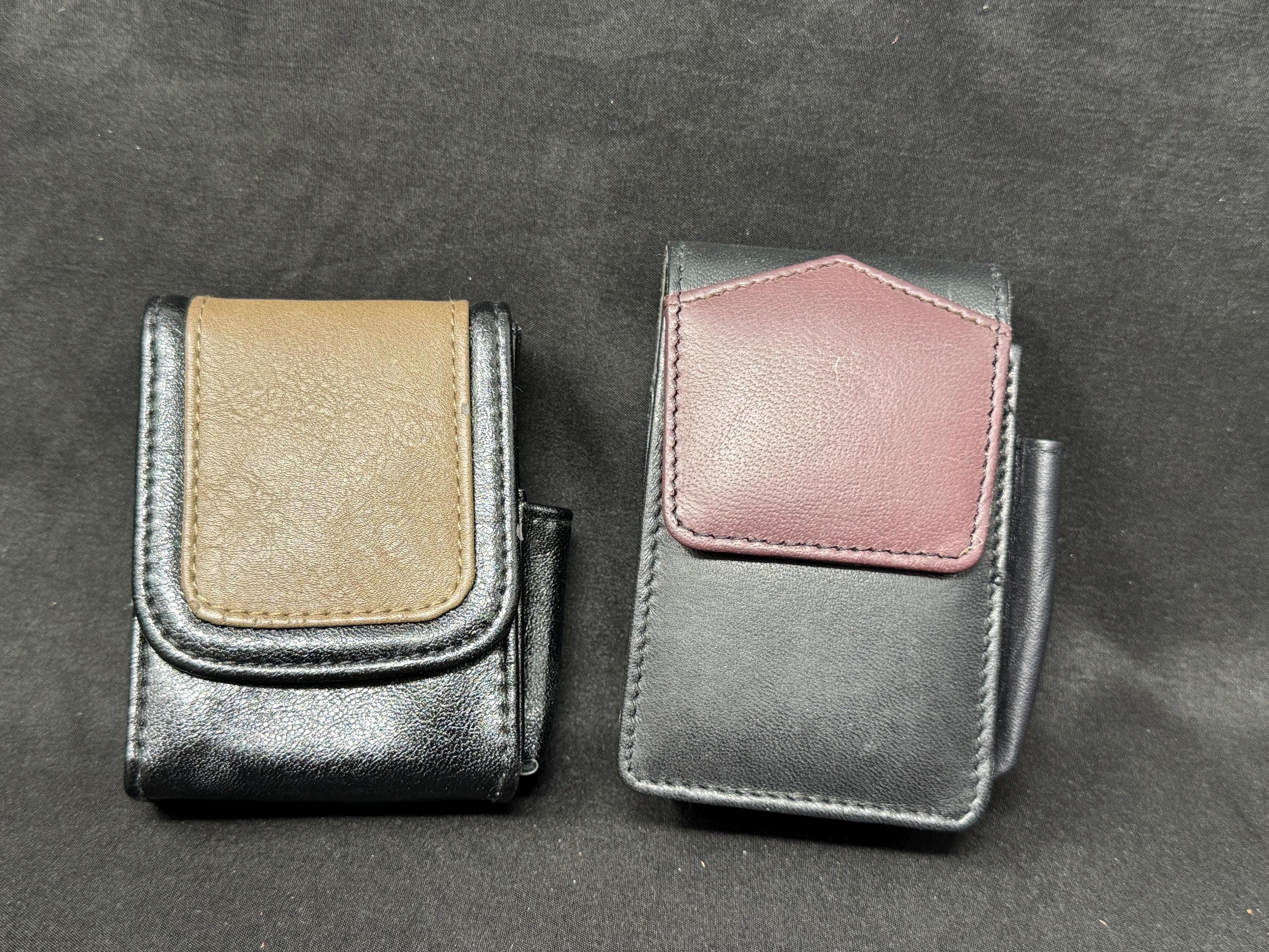Vintage German Leather Cigarette & Lighter Set | Compact 4in Case, Brass Star Detail 5