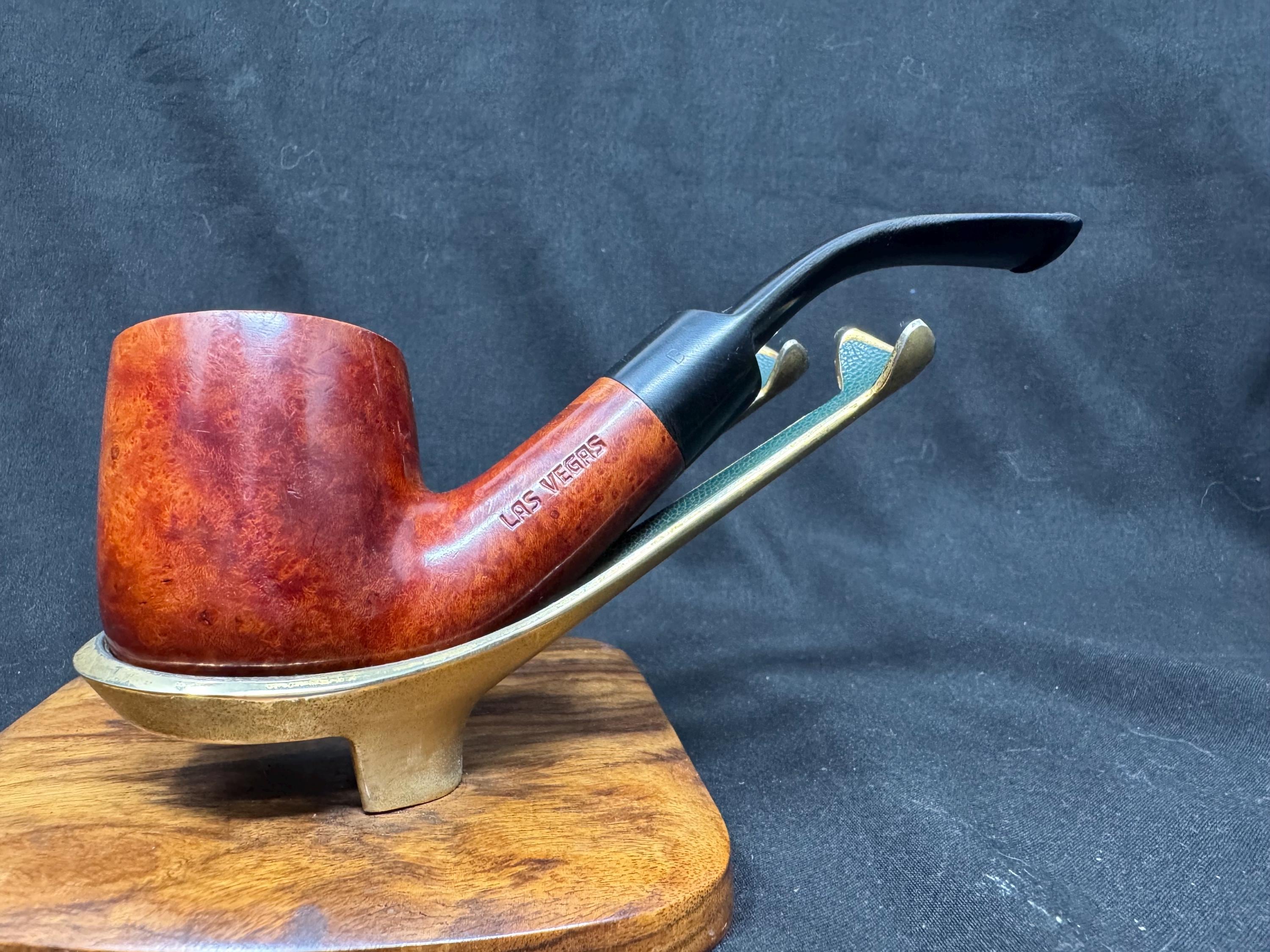 Las Vegas Smooth Bent Pot Billiard Calabash - Mediterranean Briar Estate Pipe