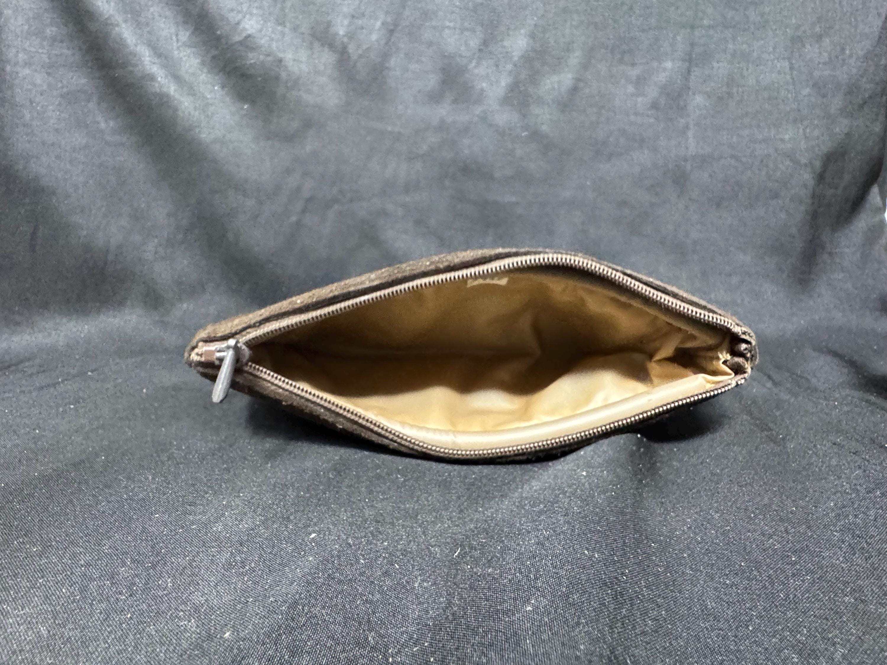 Vintage German Leather Pipe & Tobacco Pouch, Dual-Zipper, NOS Condition 3