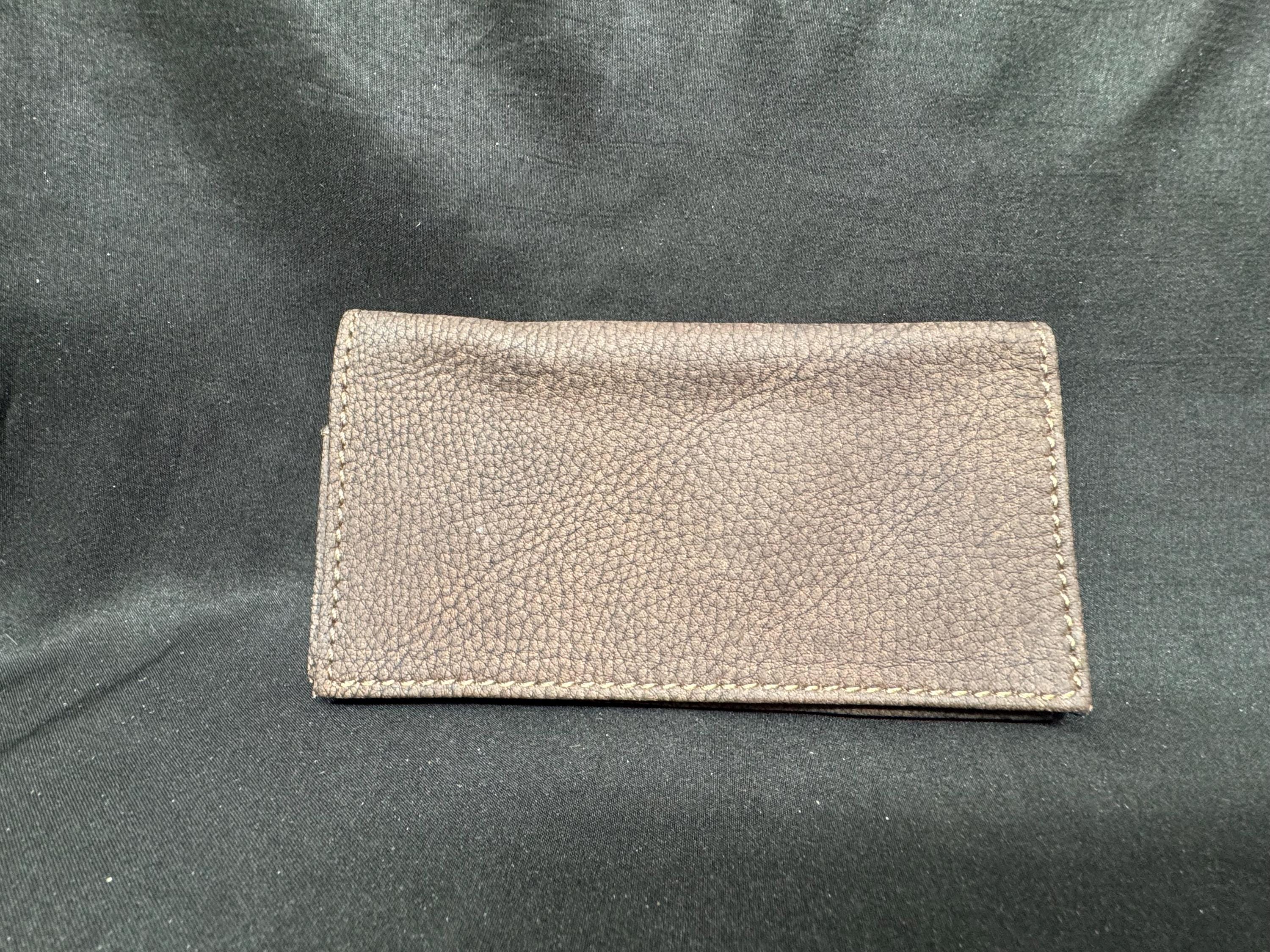 German Leather Tri-Fold Tobacco Tin Carrier 2oz Brown 1950s – Mid-Century Continental – Estate Accessory 4