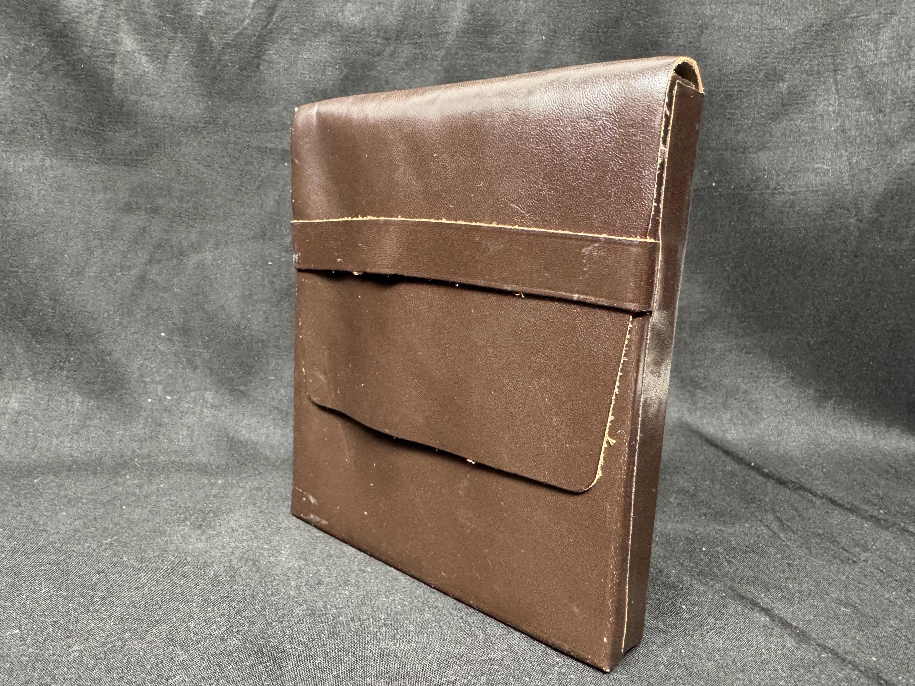 Offenbach German Leather Five-Cigar Travel Case - Rigid, Compartmented, c.1920s